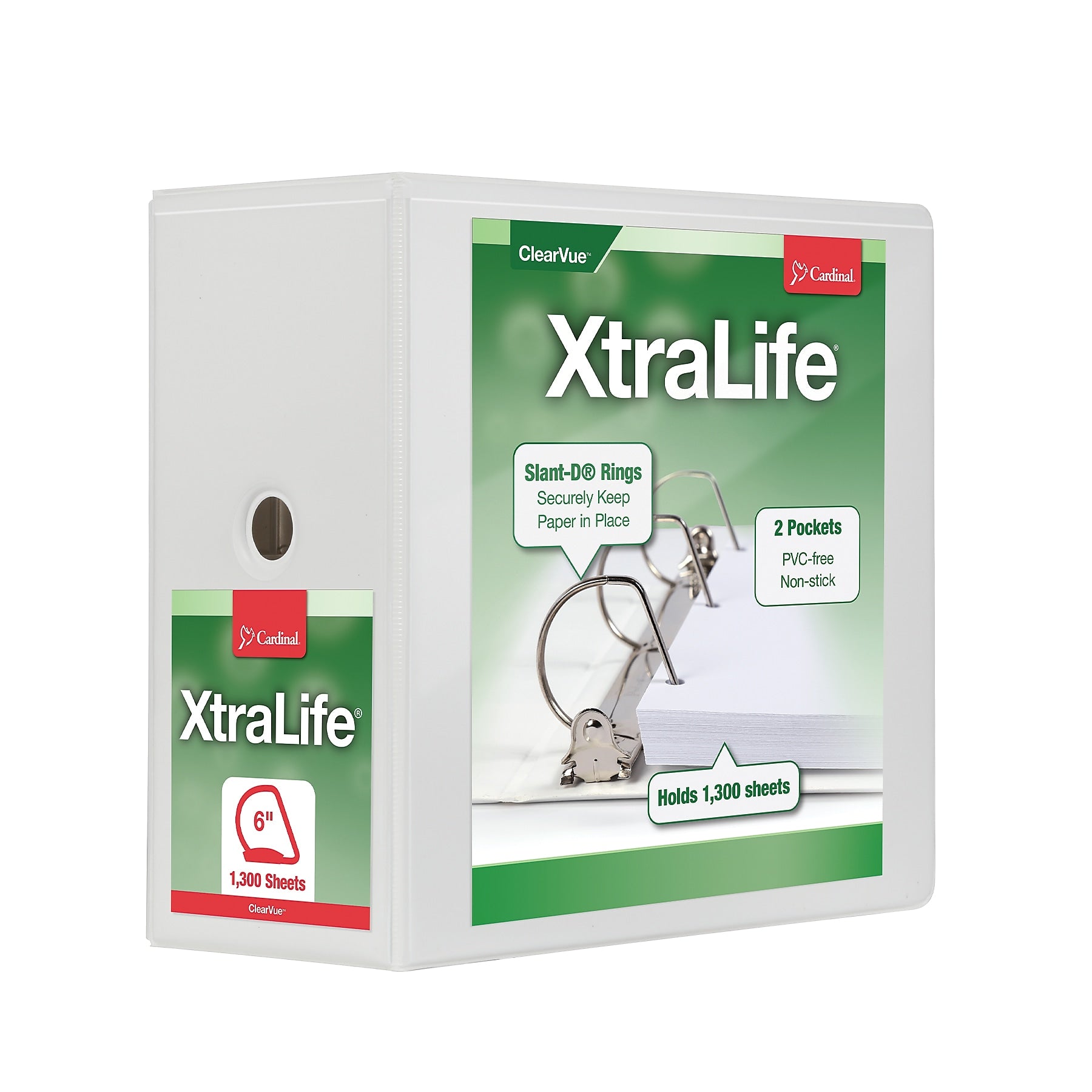 Cardinal XtraLife Slant-D Non-Stick Locking ClearVue Heavy Duty 6