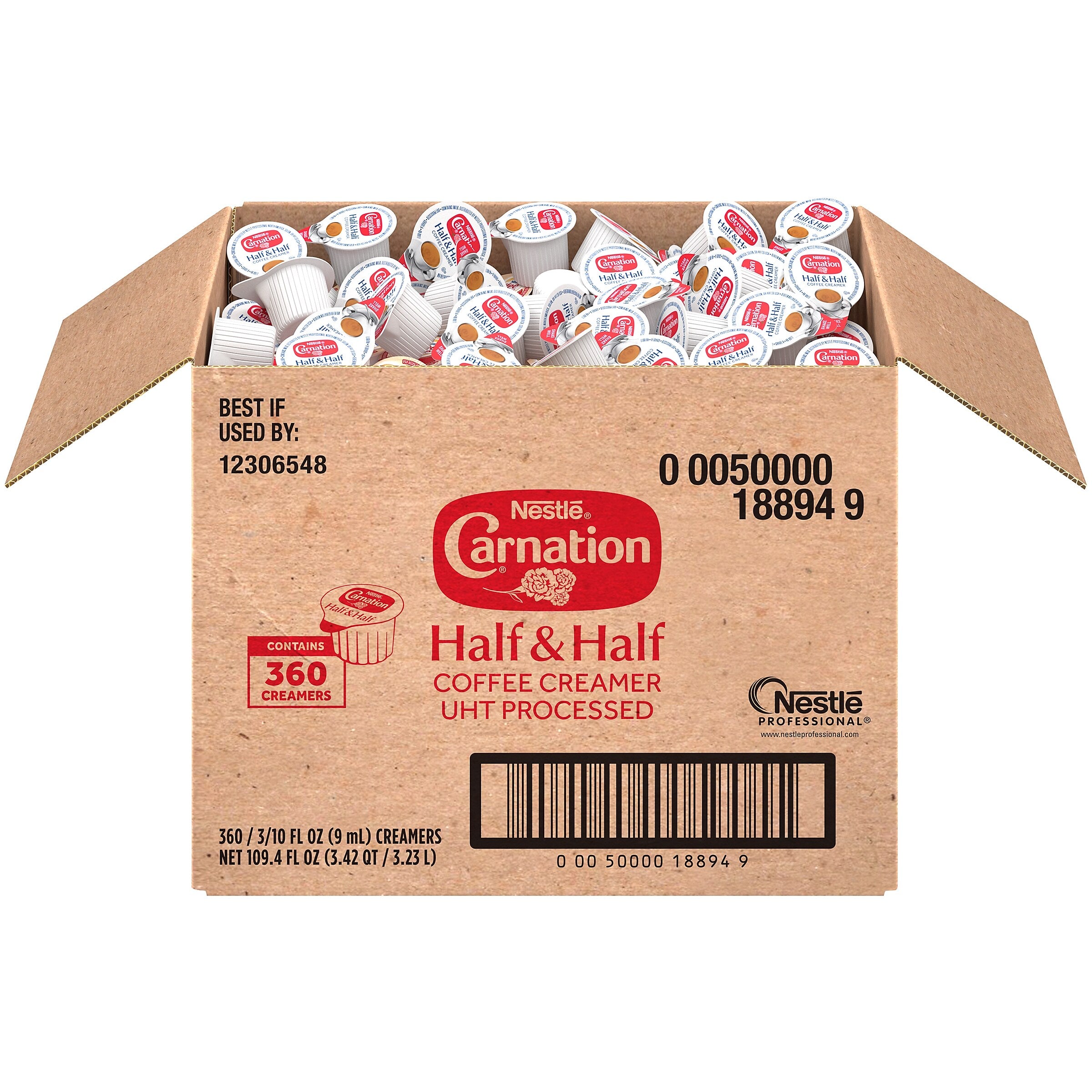 Carnation Half and Half Dairy Free Liquid Creamer, 0.3 oz., 360/Carton