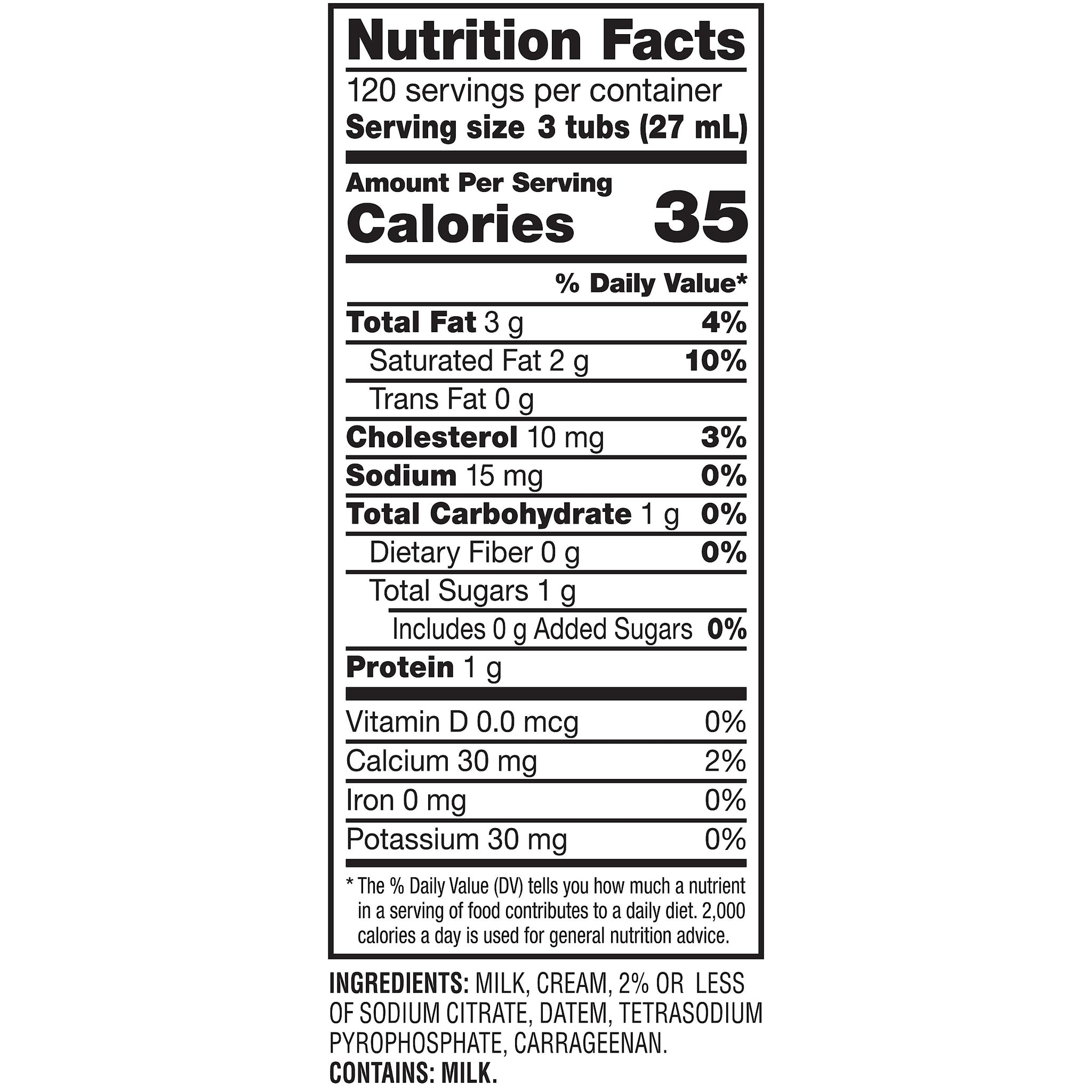 Carnation Half and Half Dairy Free Liquid Creamer, 0.3 oz., 360/Carton