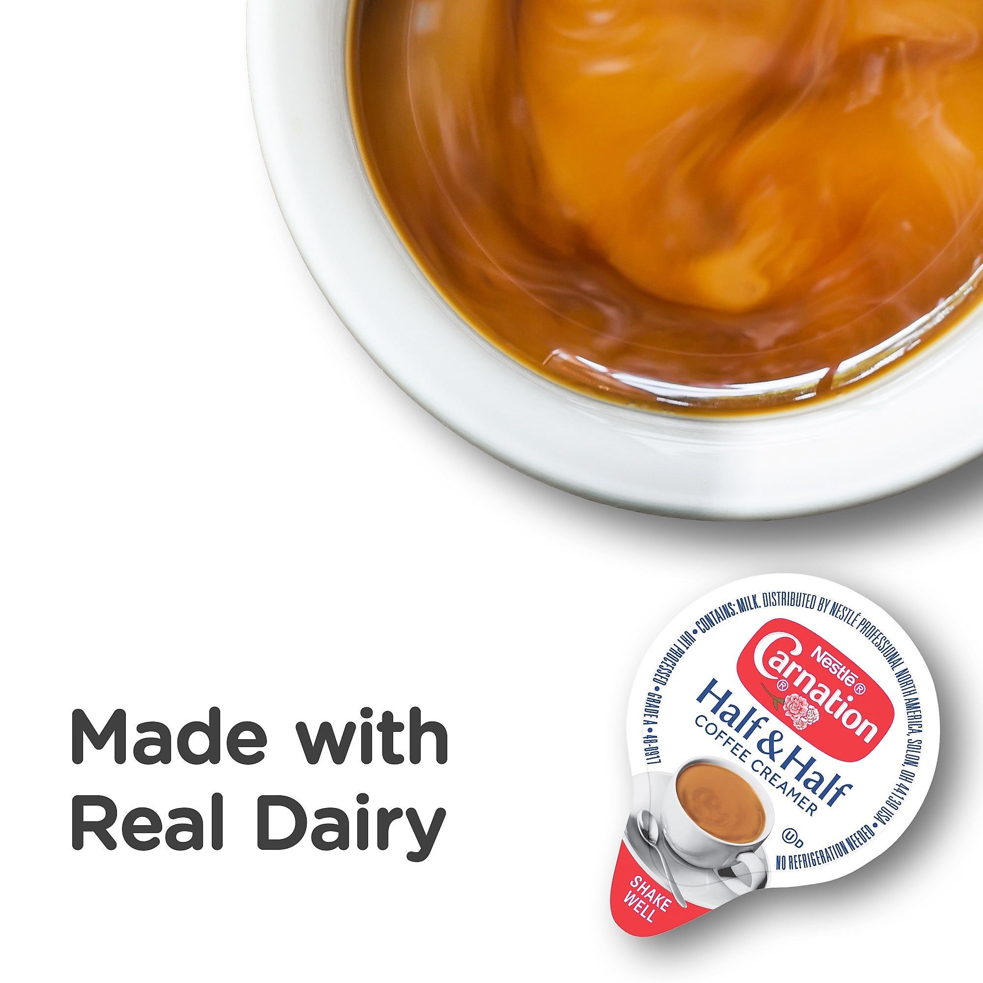 Carnation Half and Half Dairy Free Liquid Creamer, 0.3 oz., 360/Carton