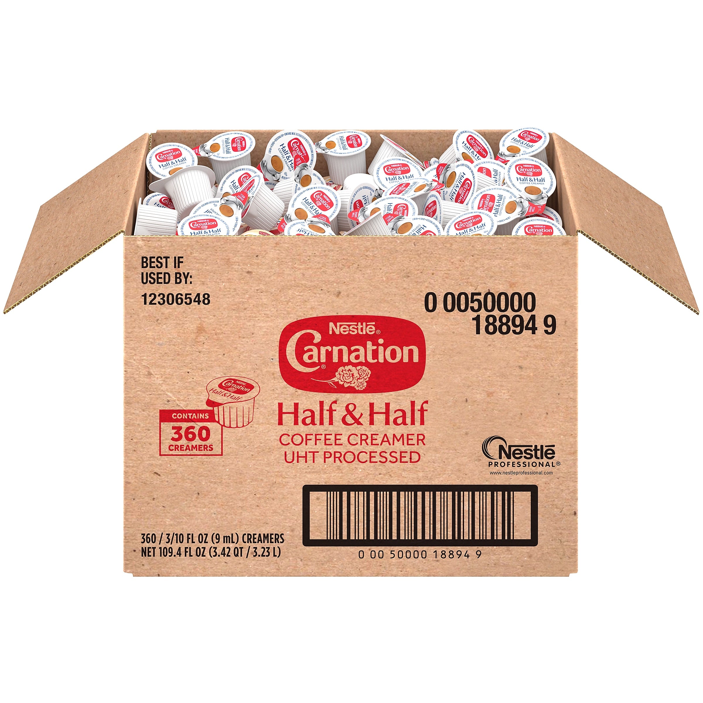 Carnation Half and Half Liquid Creamer, 0.3 oz., 360/Carton