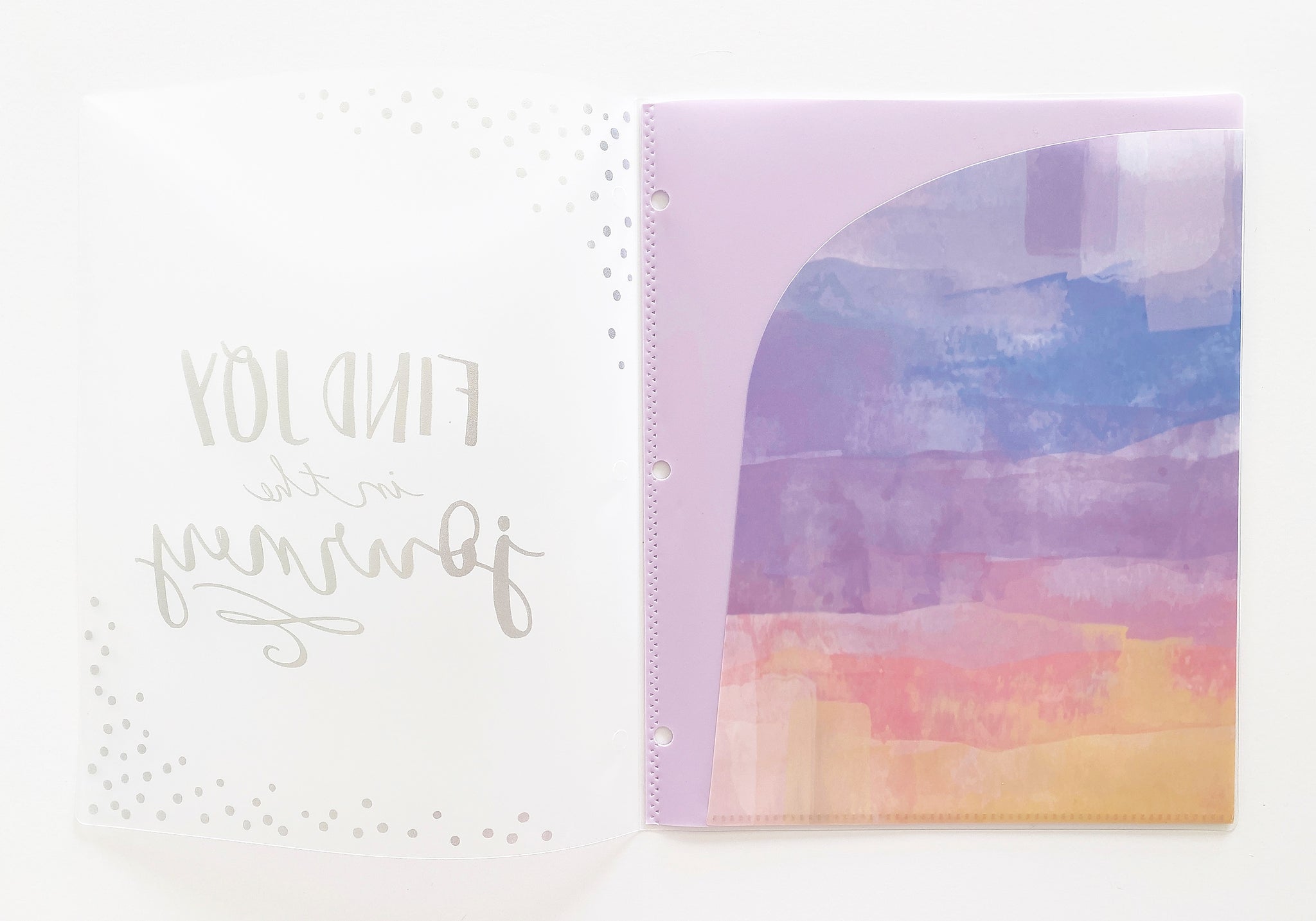 Carolina Pad Silver Lining Glossy 3-Hole Punched 6-Pocket Folder, Multicolor