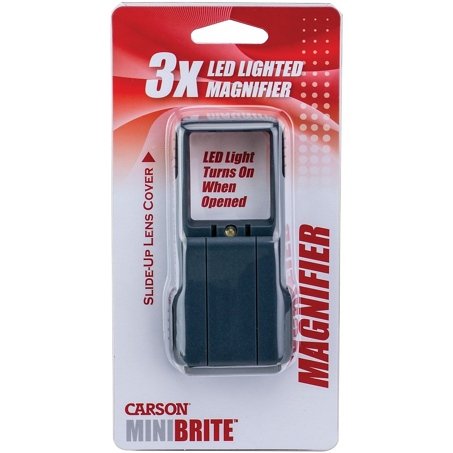 Carson Optical MiniBrite 3x Slide-Out LED Magnifier,