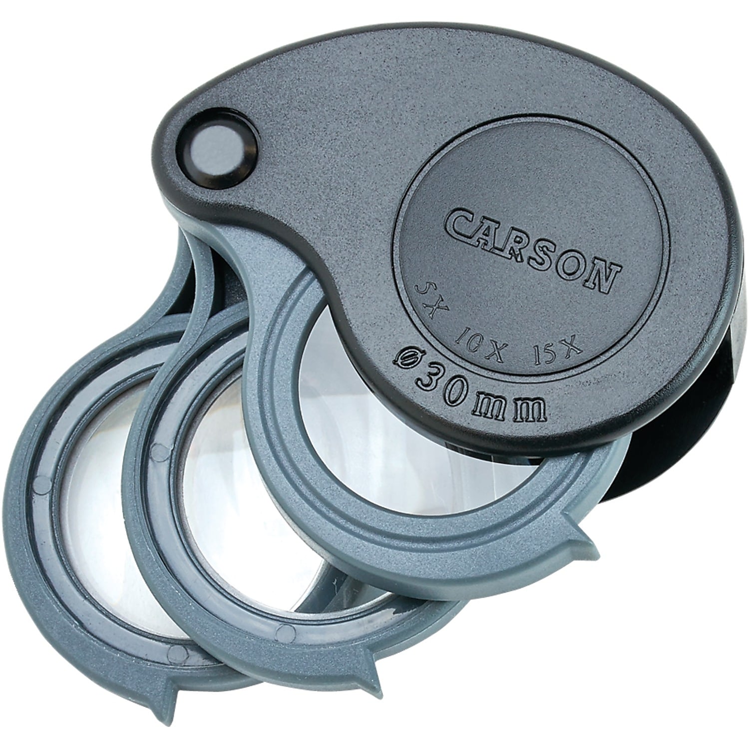 Carson Optical TriView 5x-15x Folding Magnifier,
