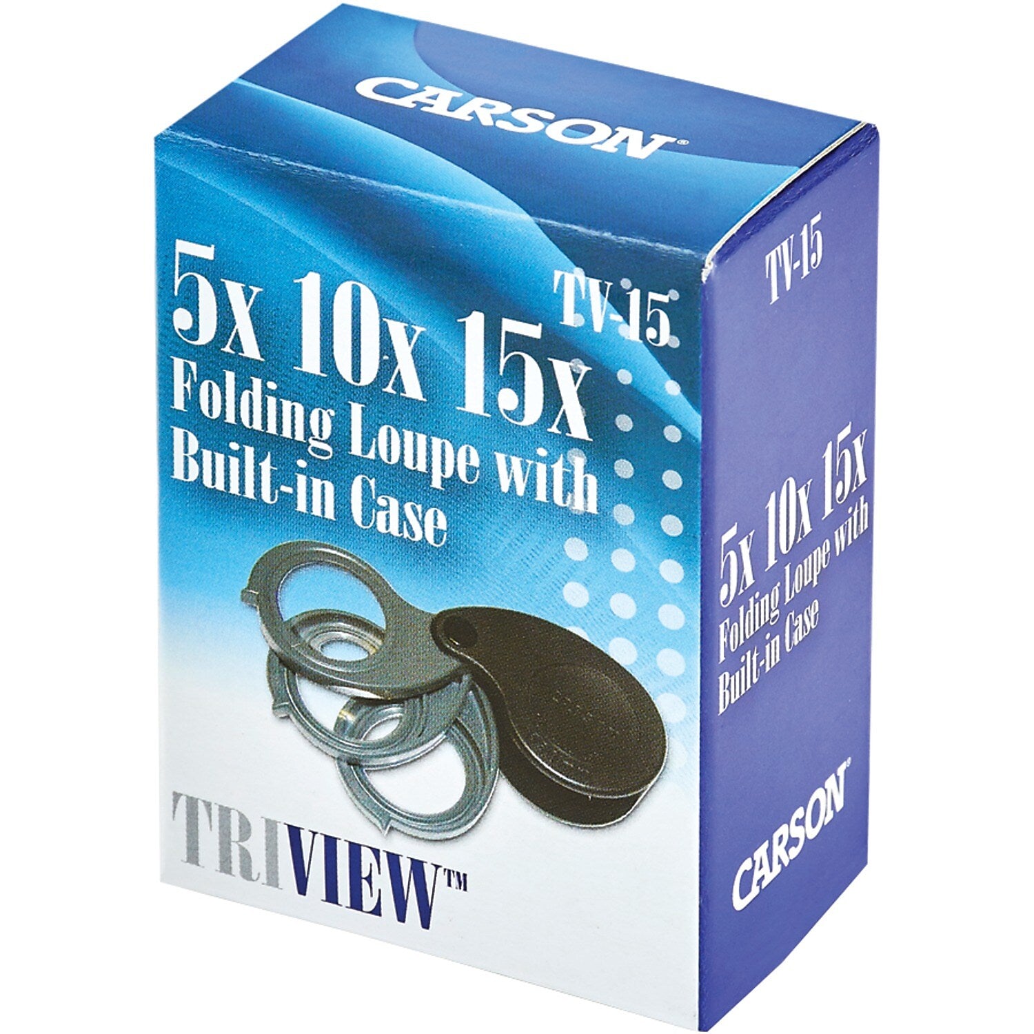 Carson Optical TriView 5x-15x Folding Magnifier,