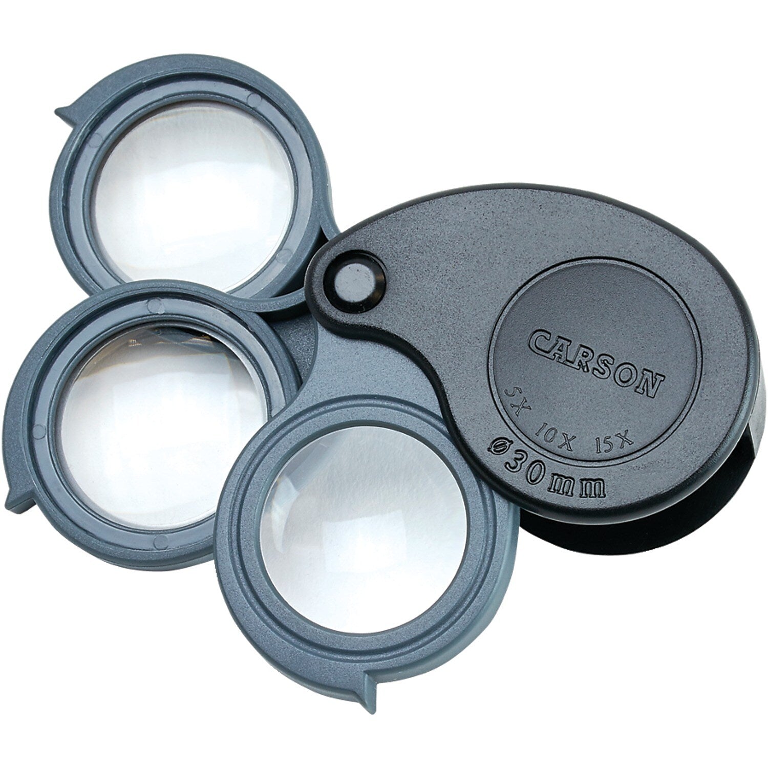 Carson Optical TriView 5x-15x Folding Magnifier,