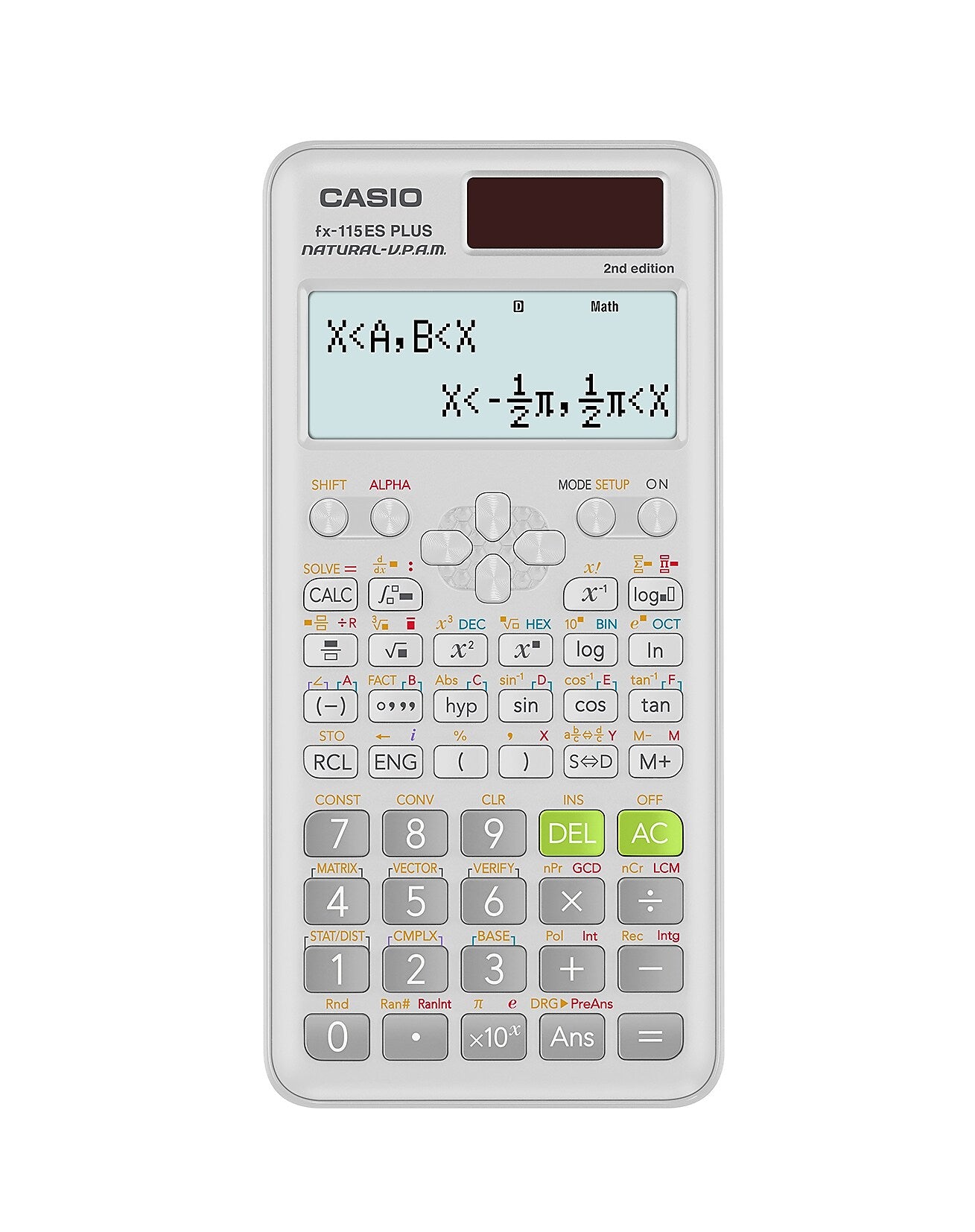 Casio 2nd Edition 16-Digit Solar Powered Scientific Calculator, White