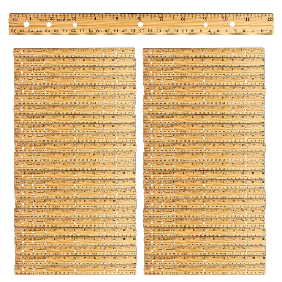 Charles Leonard Economy 12" Wood Ruler, 48/Bundle