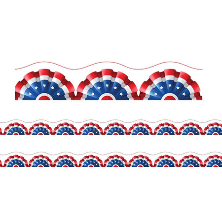 Charles Leonard Magnetic Scalloped Border, 1.5" x 48', Patriotic Theme