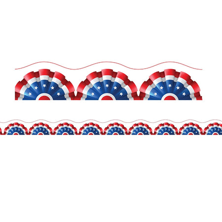 Charles Leonard Magnetic Scalloped Border, 1.5" x 48', Patriotic Theme