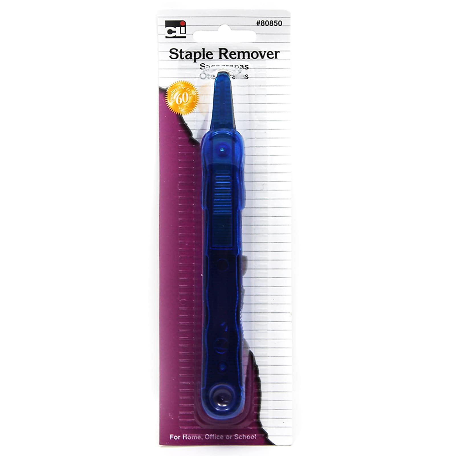 Charles Leonard Straight Staple Remover, Assorted Colors, Pack of 12