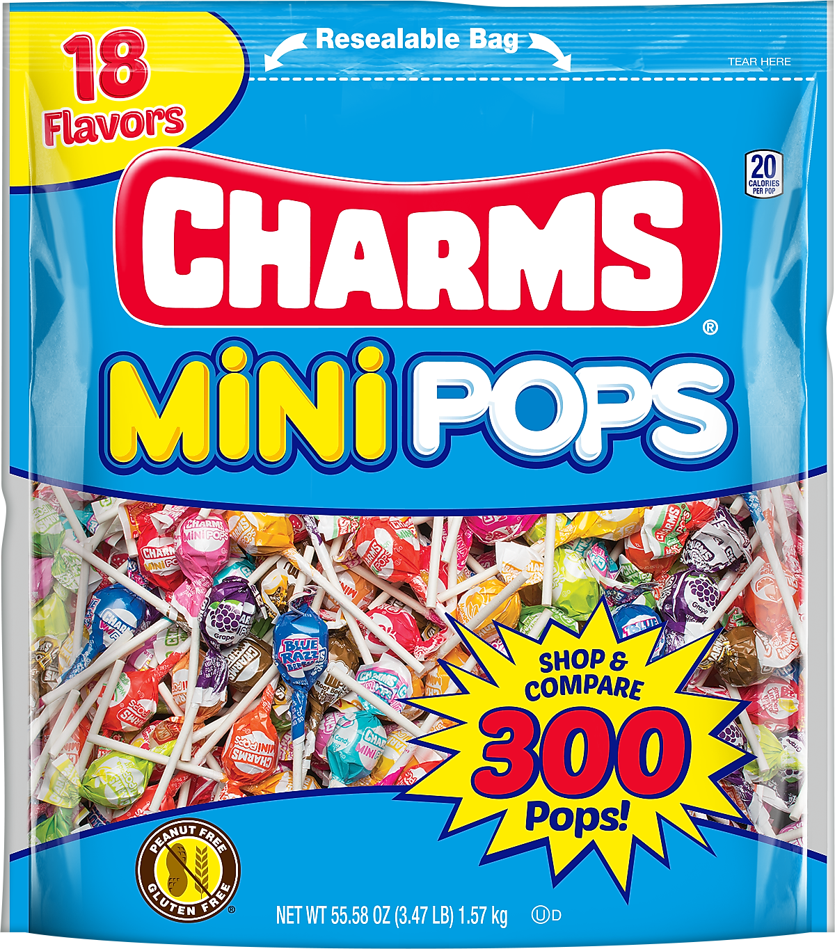 Charms Mini Pops Lollipops, Assorted Flavors, 300 Pieces