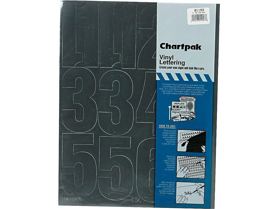 Chartpak 4" Numbers, Black