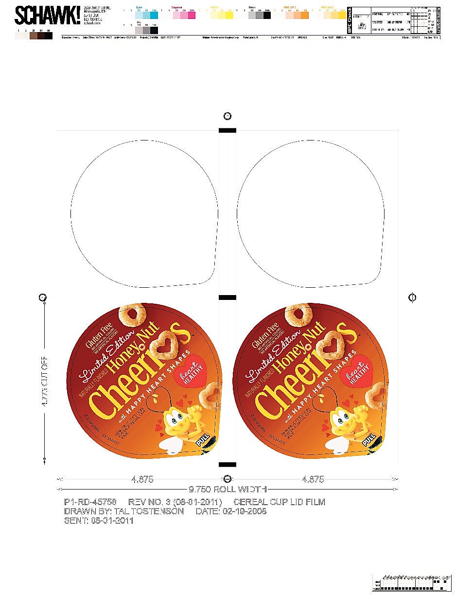 Cheerios Whole Grain Honey Nut Oat Cereal, 1.8 oz., 6/Box