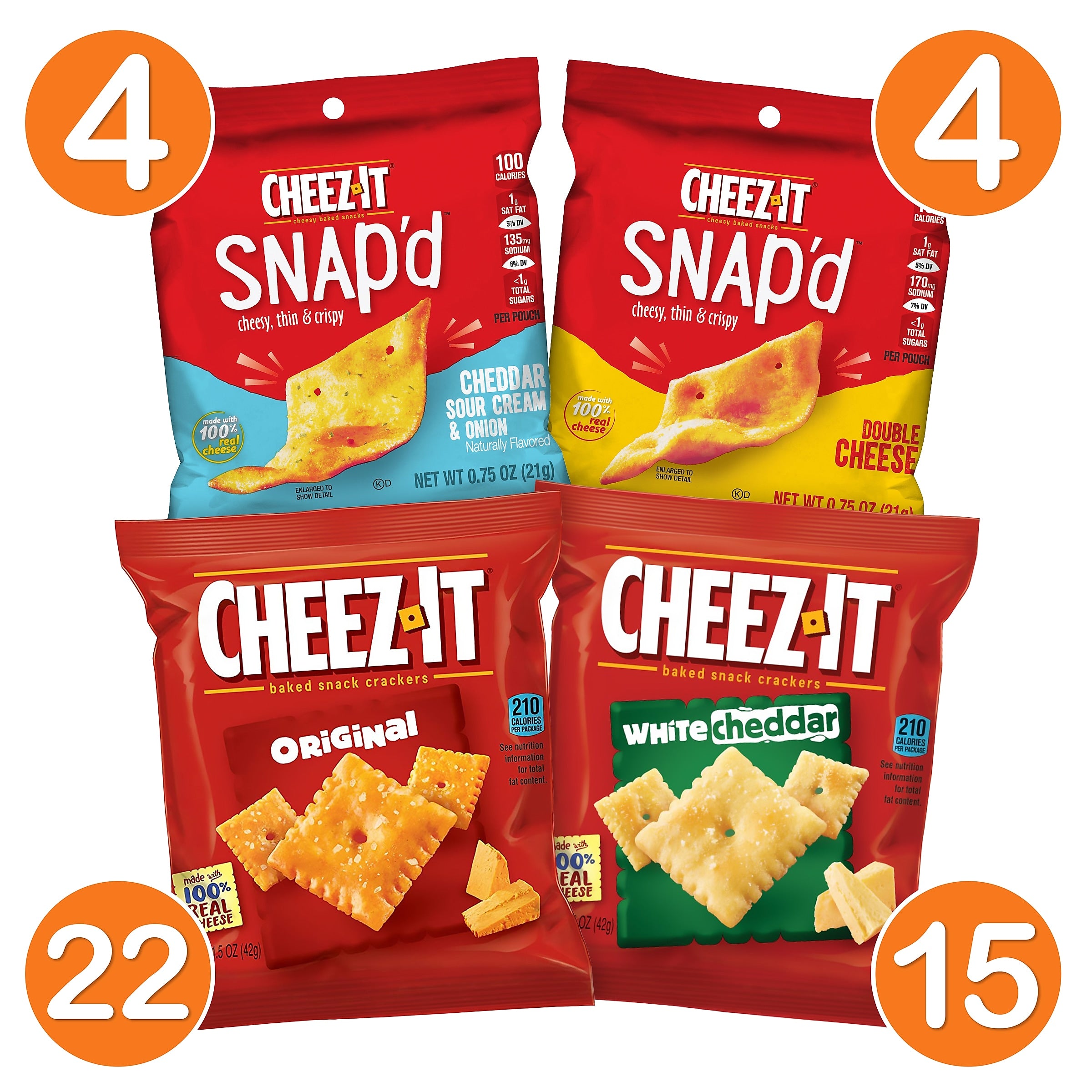Cheez-It Crackers Variety Box, 1.5 oz., 45 Packs/Box