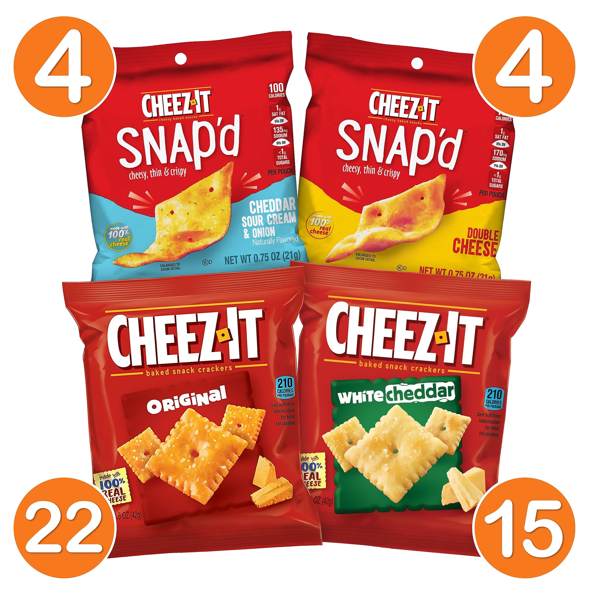 Cheez-It Crackers Variety Box, 1.5 oz., 45 Packs/Box