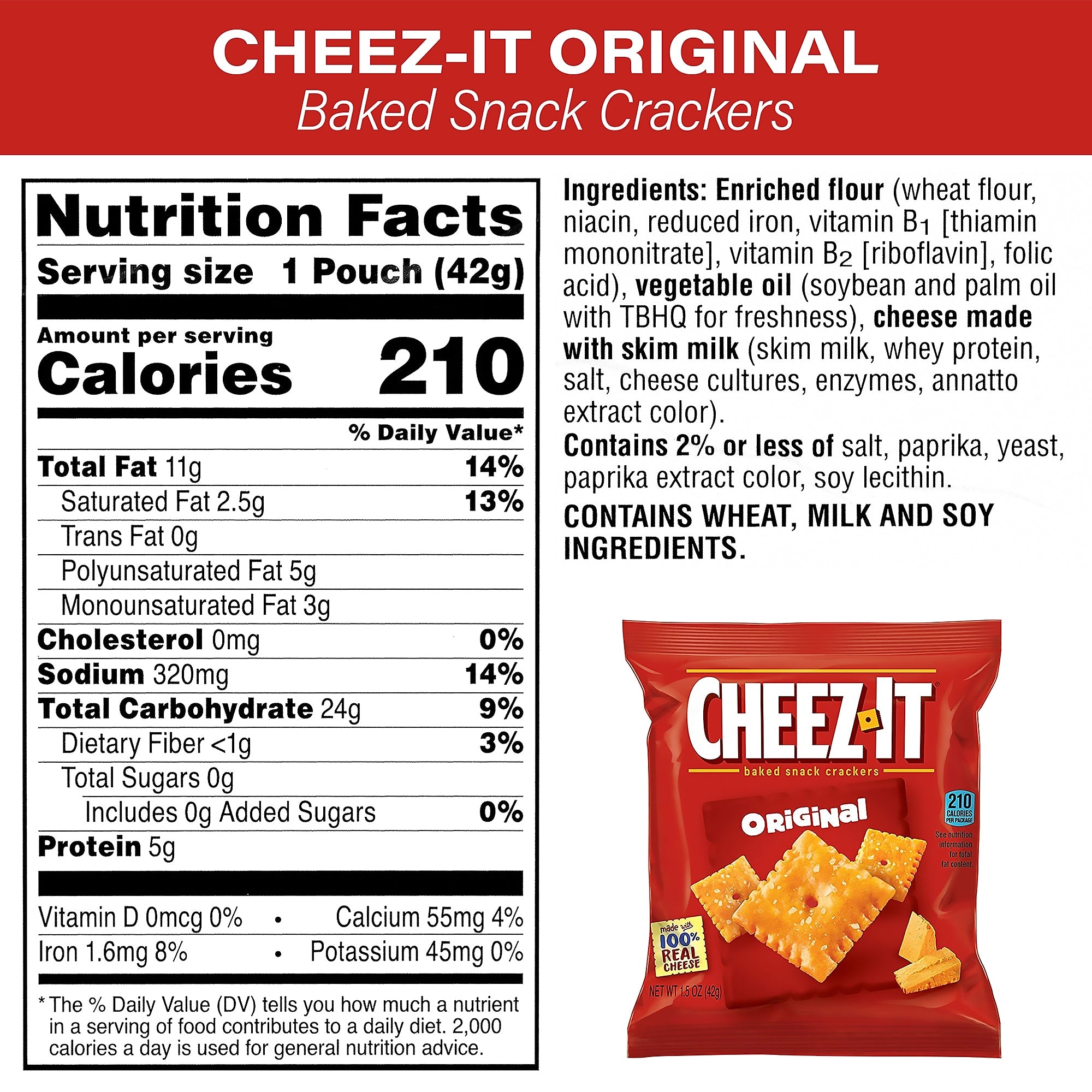 Cheez-It Crackers Variety Box, 1.5 oz., 45 Packs/Box