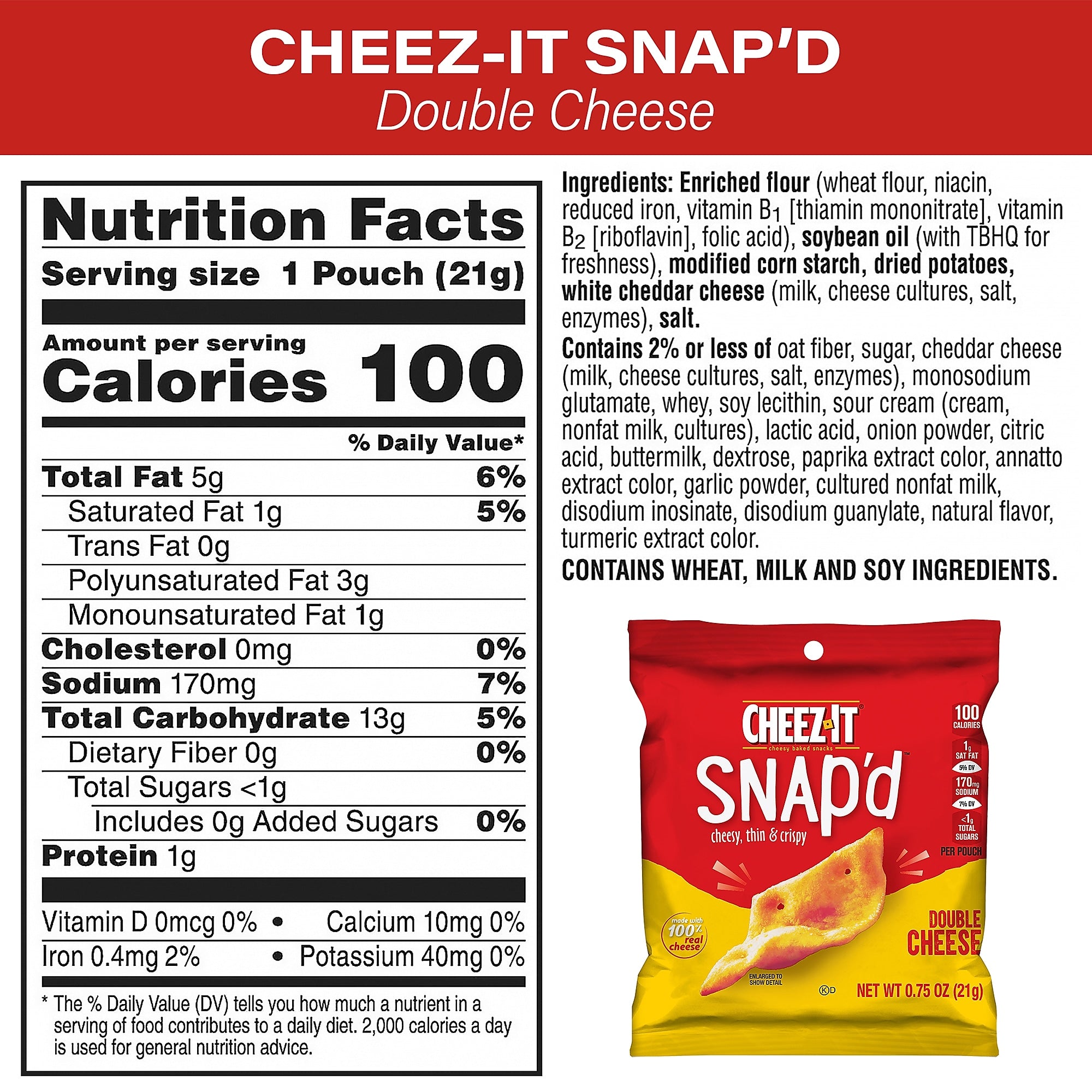 Cheez-It Crackers Variety Box, 1.5 oz., 45 Packs/Box