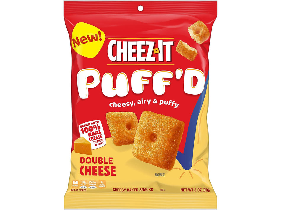 Cheez-It Puff'd Double Cheese Crackers, 6 Packs/Box