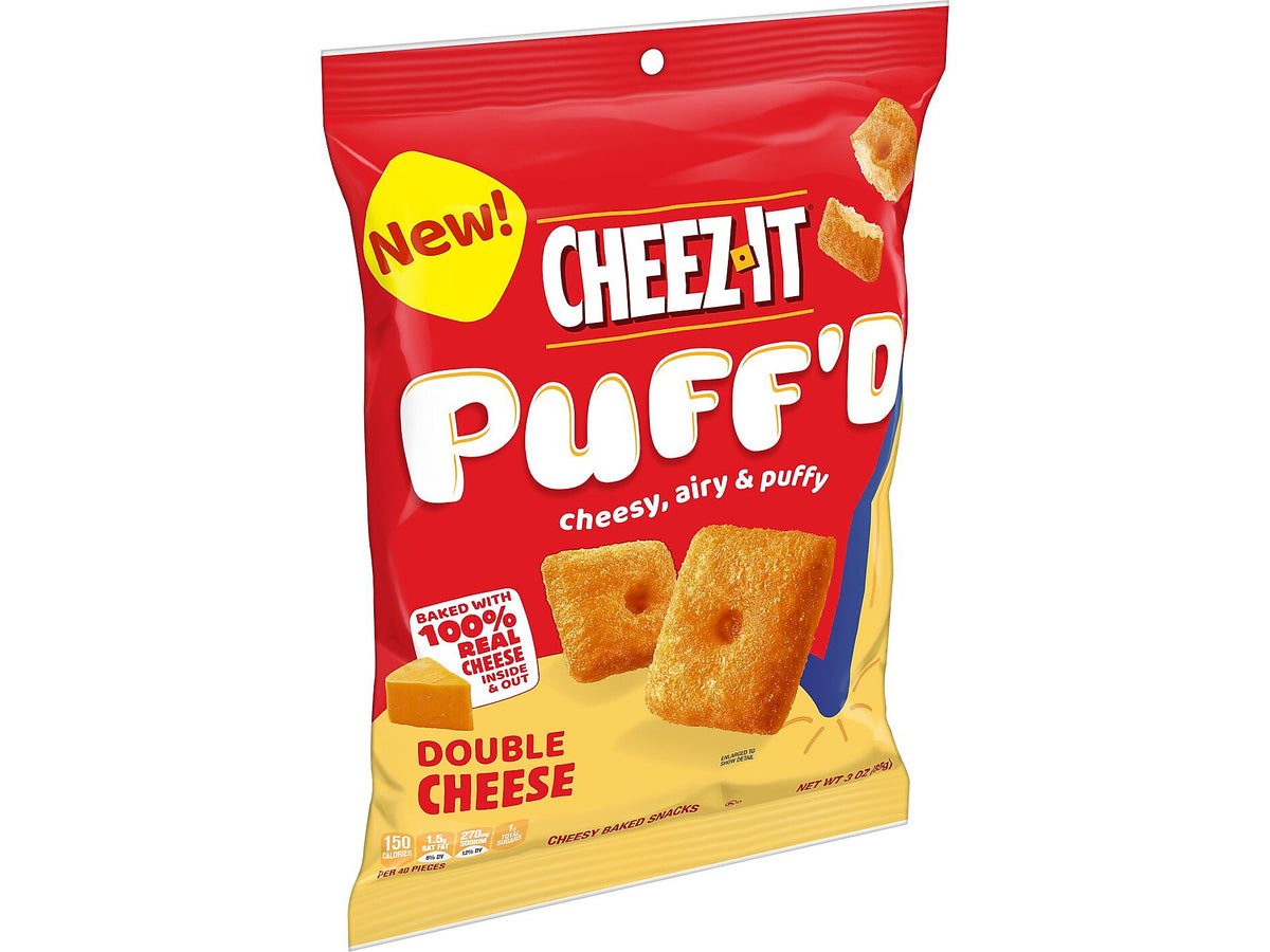 Cheez-It Puff'd Double Cheese Crackers, 6 Packs/Box