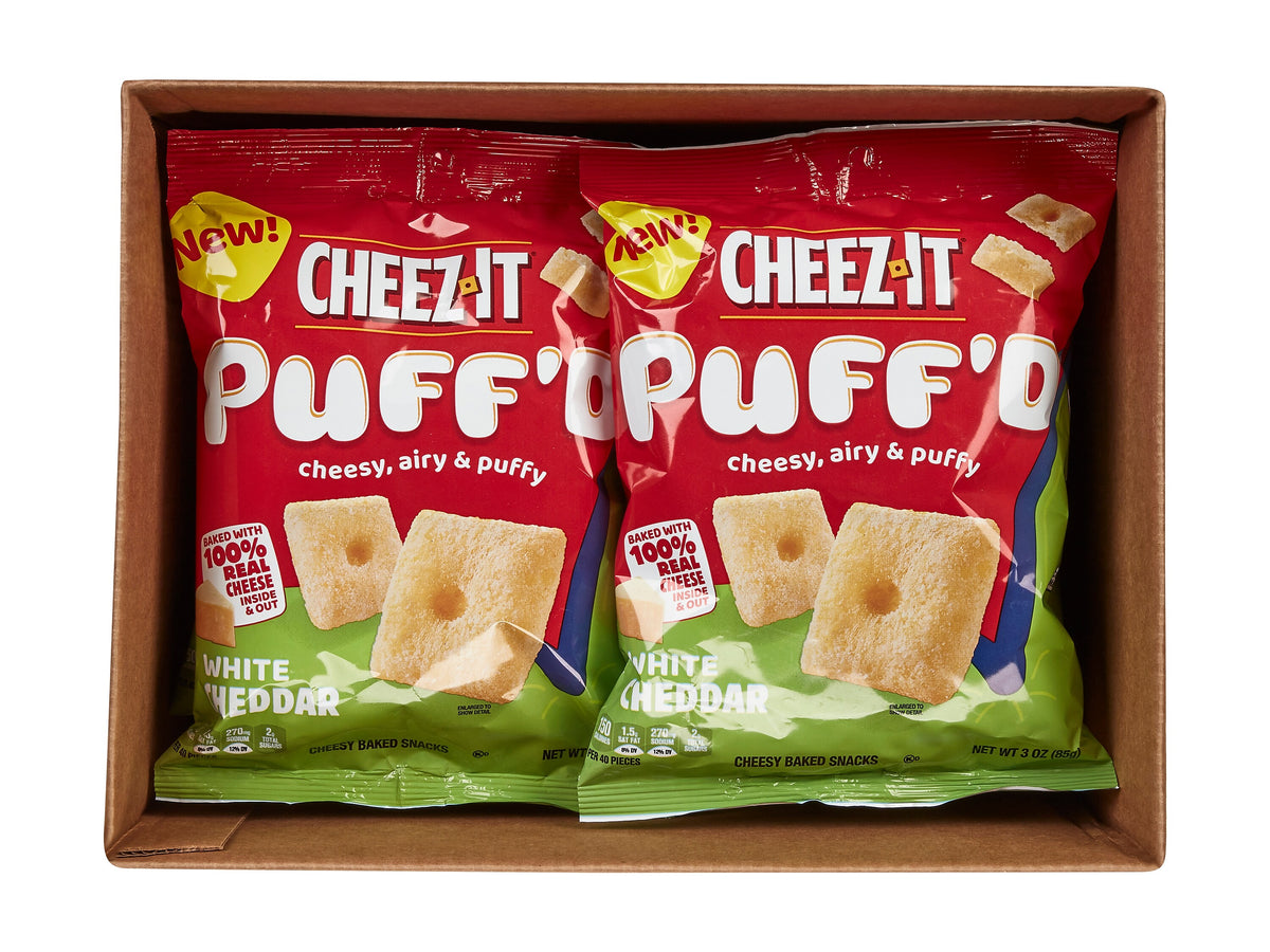 Cheez-It Puff'd Snack Crackers, White Cheddar, 3 Oz., 6/Carton