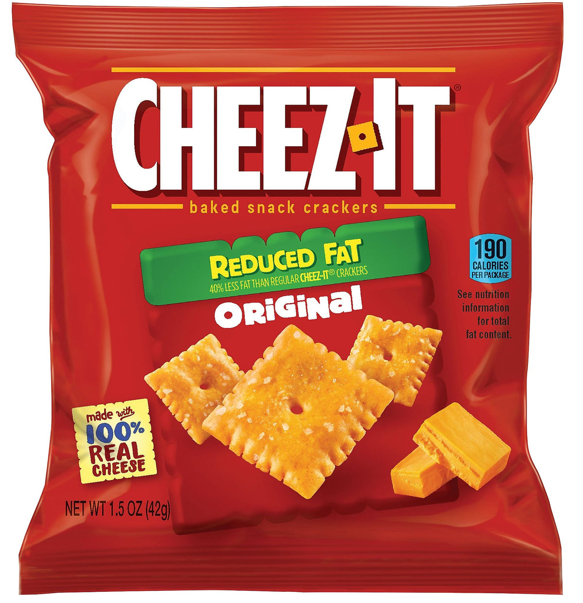 Cheez-It Reduced Fat Reduced Fat Cheddar Crackers, 1.5 oz., 60 Packs/Box