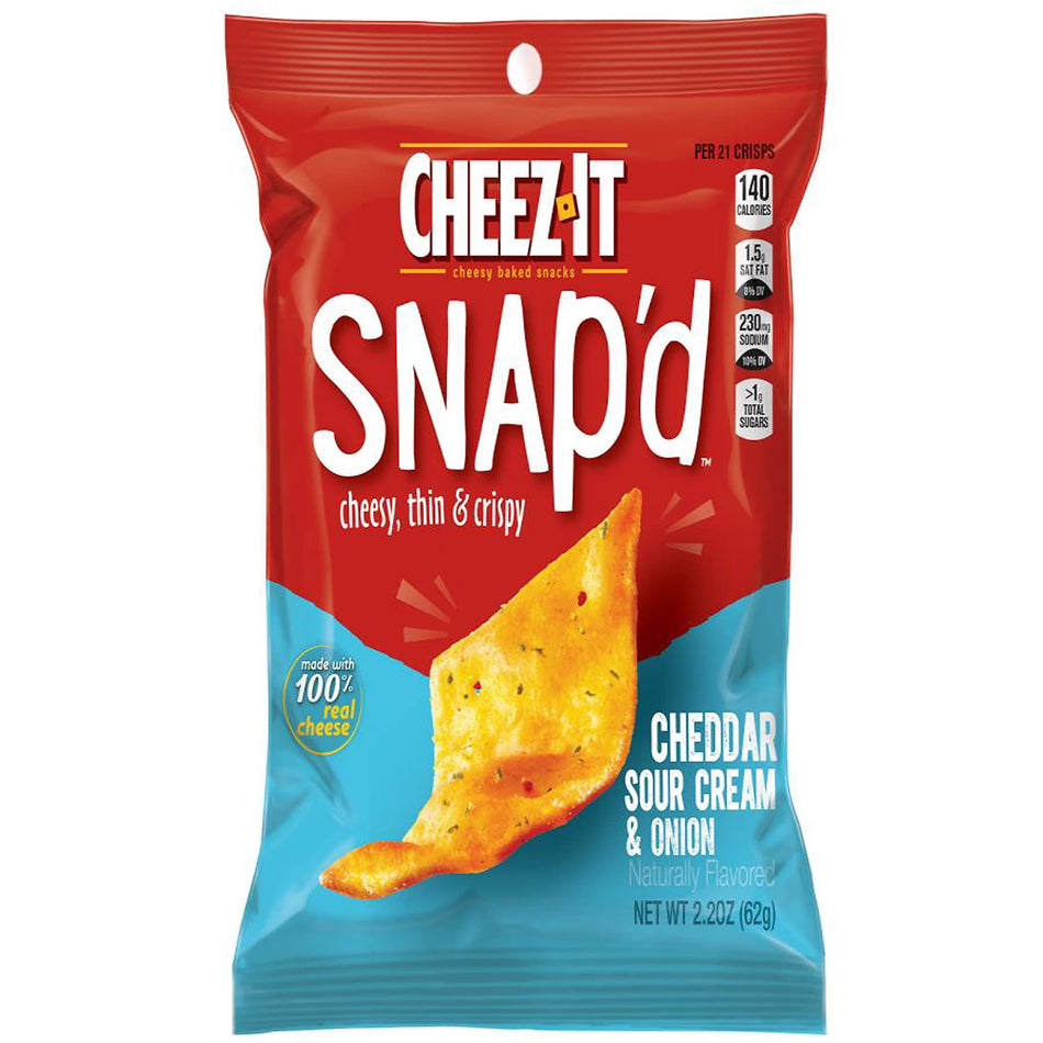 Cheez-It Snap'd Sour Cream and Onion Crackers, 2.2 oz., 6 Packs/Box