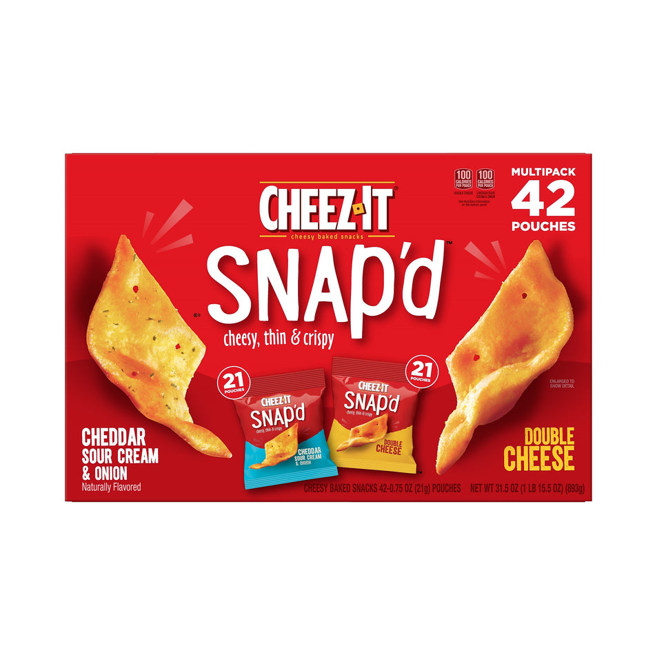 Cheez-It Snap'd Variety Pack Chips, 42 Bags/Pack