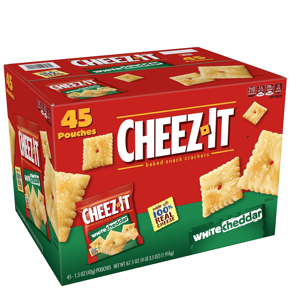 Cheez-It White cheddar Crackers, 1.5 oz., 45 Packs/Box