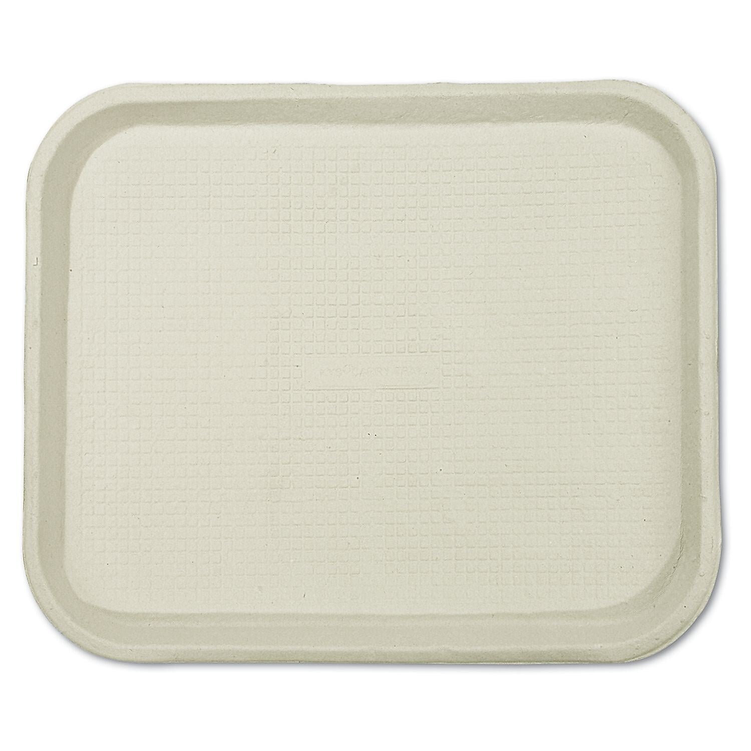 Chinet® Savaday Molded Fiber Food Trays, White, Rectangular, 1