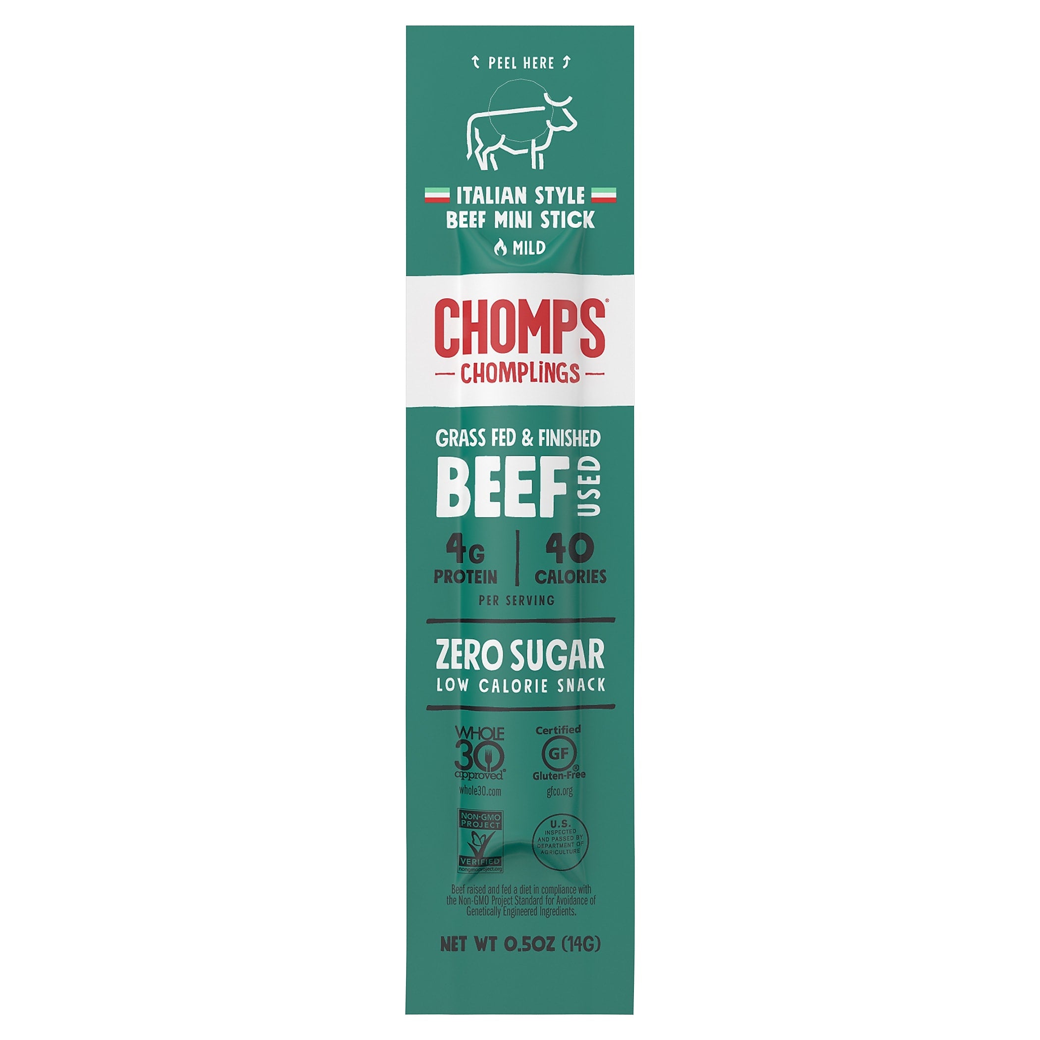 Chomps Chomplings Italian Style Beef Meat Stick, 24/Box