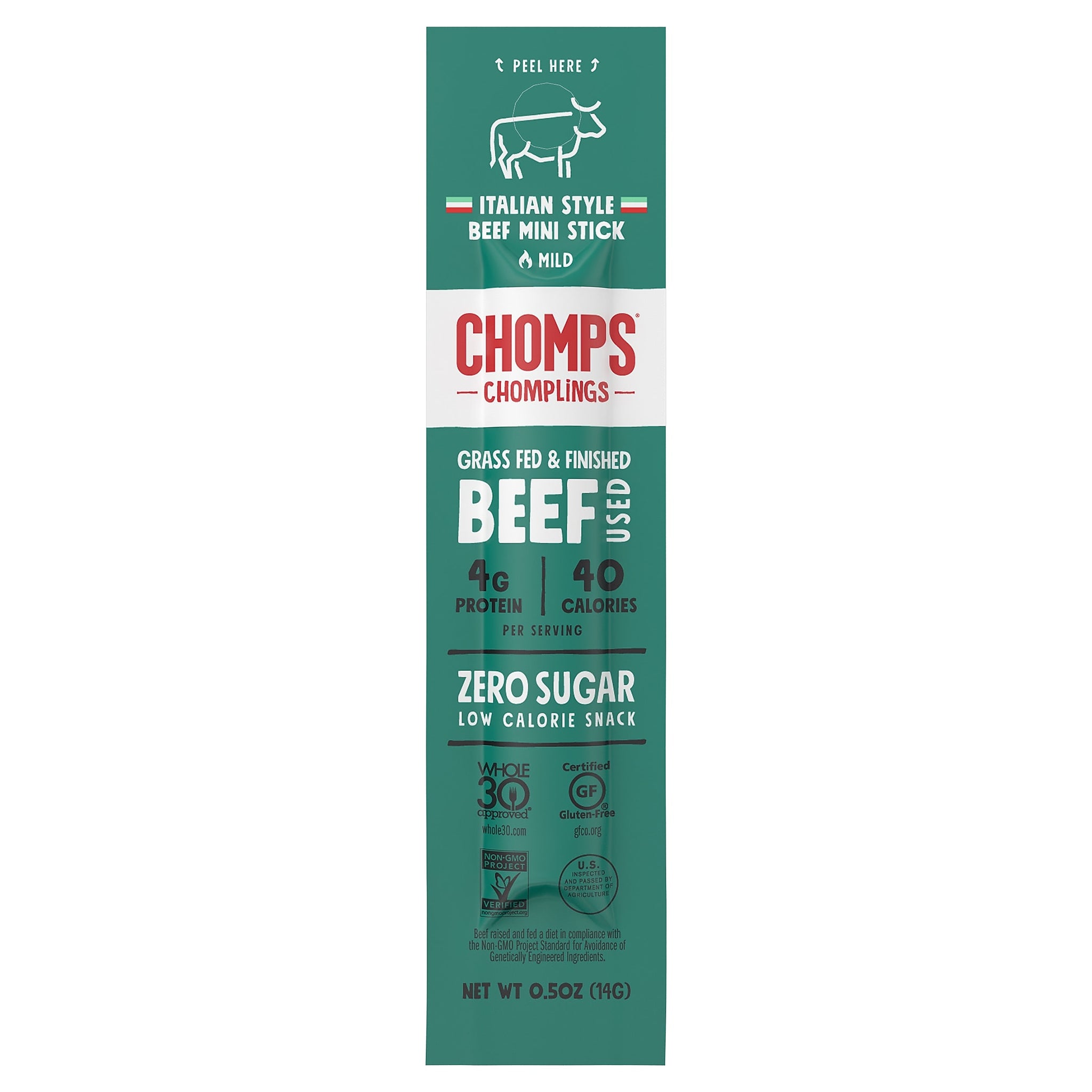Chomps Chomplings Italian Style Beef Meat Stick, 24/Box