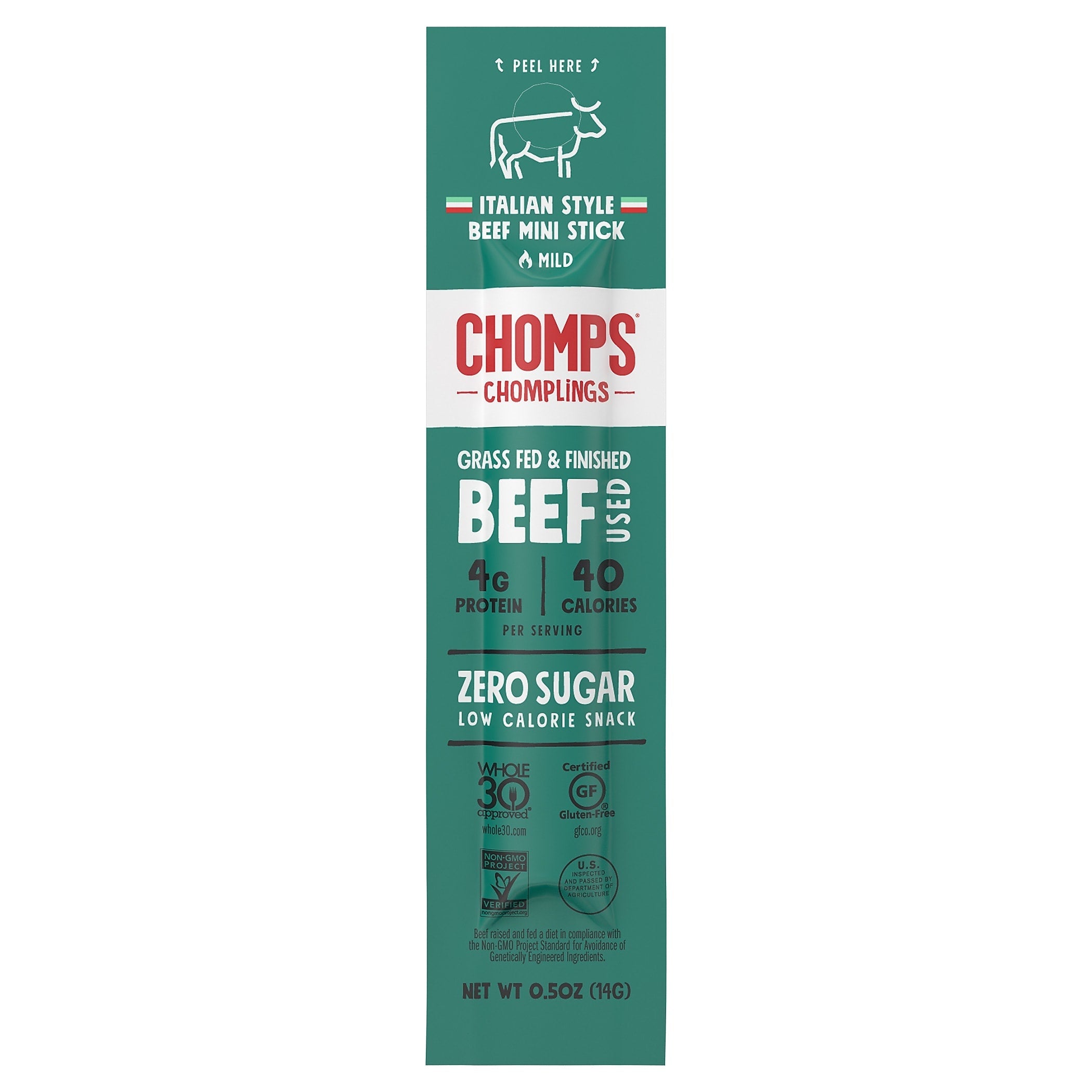 Chomps Chomplings Italian Style Beef Meat Stick, 24/Box