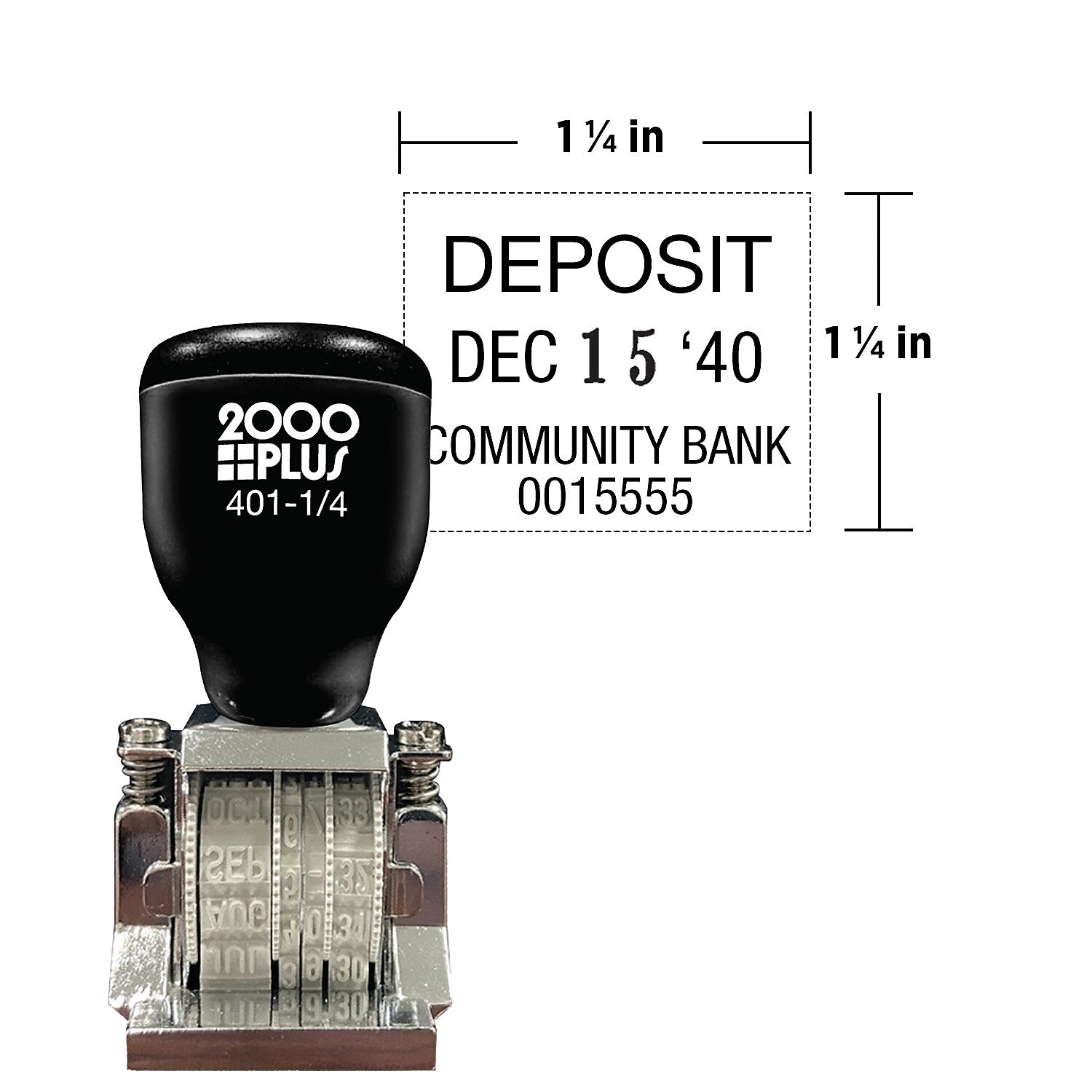 Classic Non Self-Inking 1/4 Date Stamp, 1 1/4