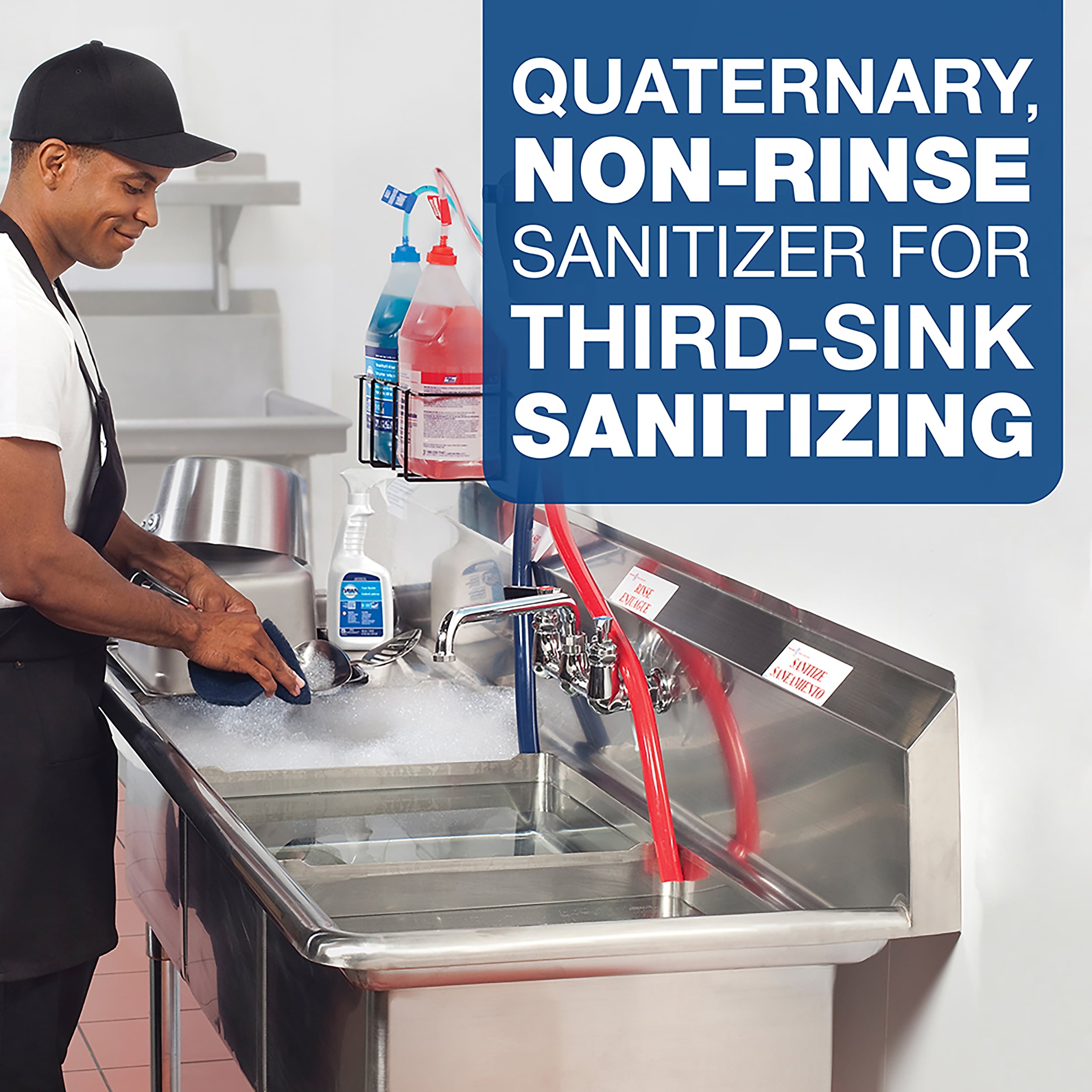 Clean Quick Broad Range Quaternary Sanitizer, Closed Loop, 1 Gallon, 3/Carton