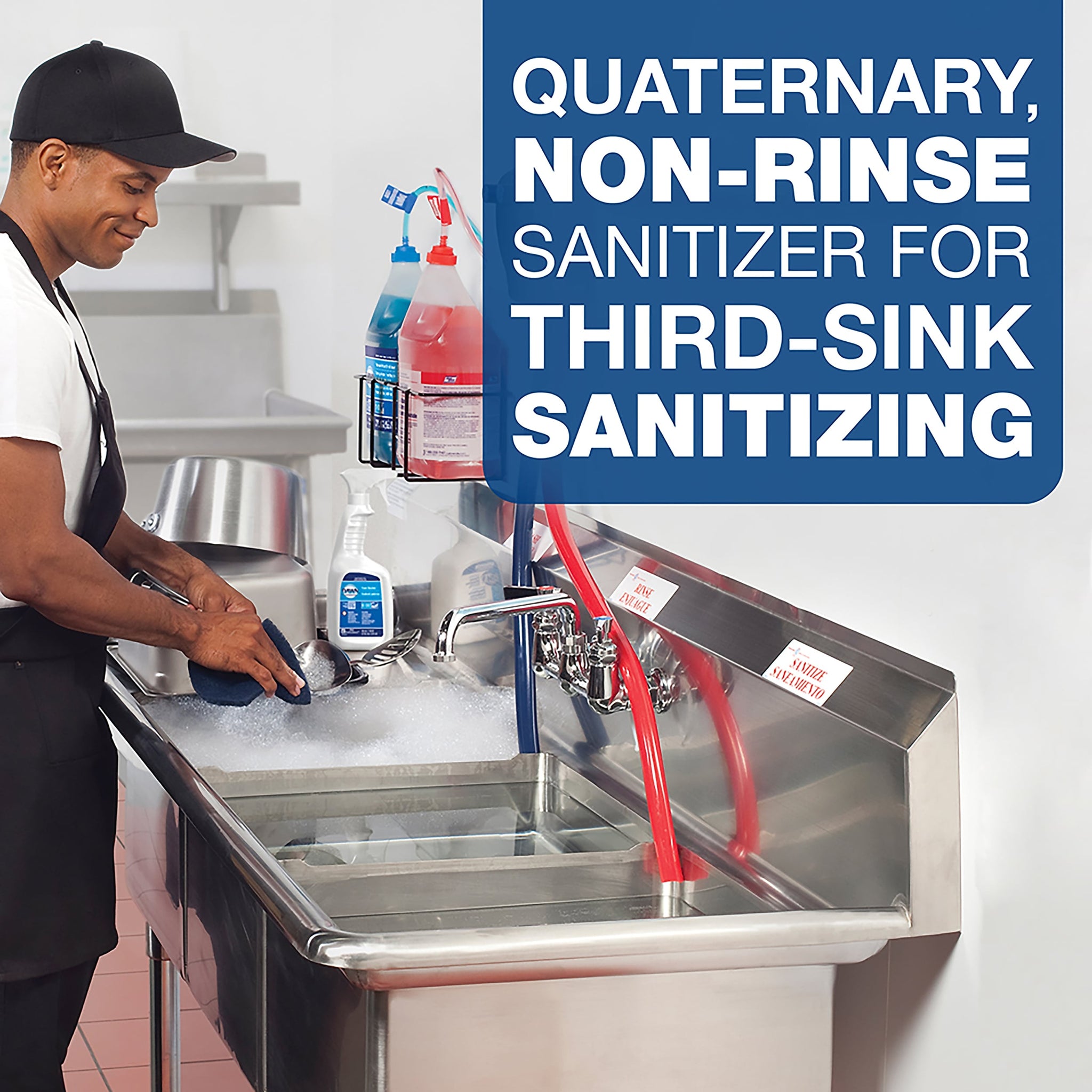 Clean Quick Broad Range Quaternary Sanitizer, Closed Loop, 1 Gallon, 3/Carton