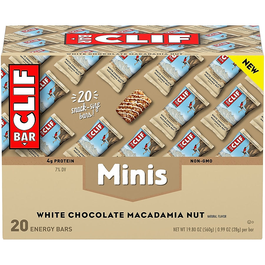 Clif Mini Energy Bars, White Chocolate Macadamia Nut, 1.0 oz., 20/Box