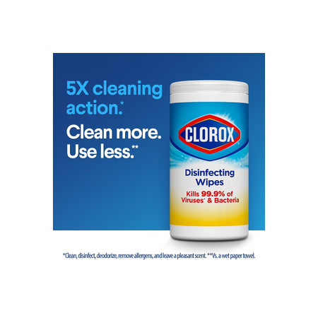 Clorox Disinfecting Wipes Value Pack, Fresh Scent and Crisp Lemon Scent, 35 Wipes/Canister, 3/Pack