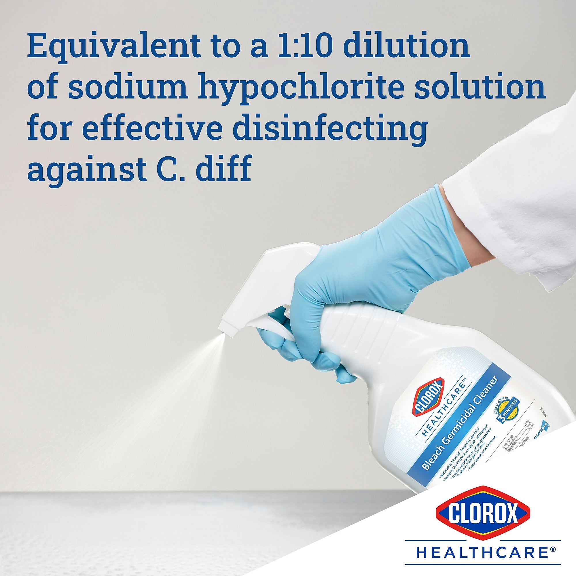 Clorox Healthcare Bleach Germicidal Cleaner, 32 oz., 6/Carton