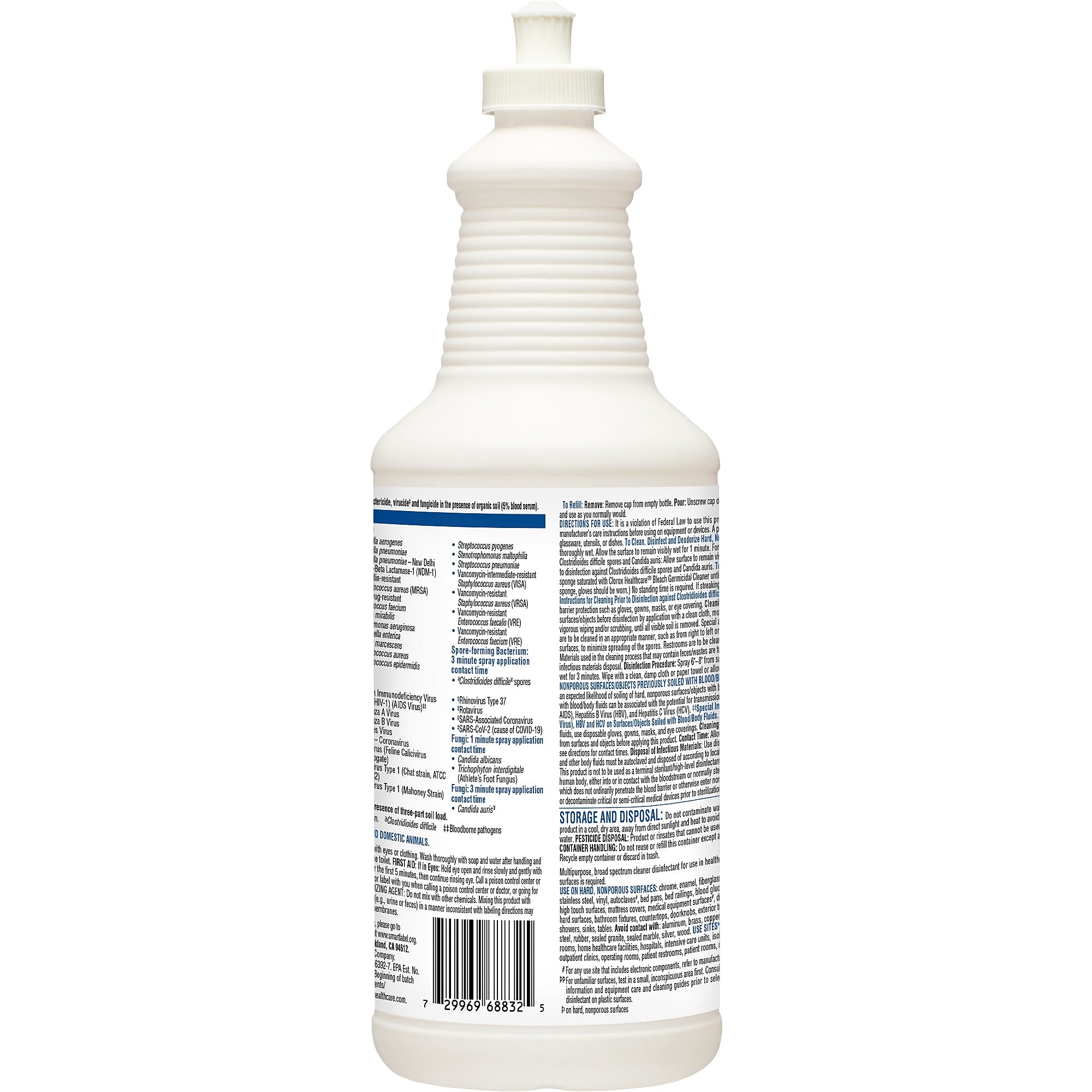 Clorox Healthcare Bleach Germicidal Cleaner, 32 oz., 6/Carton
