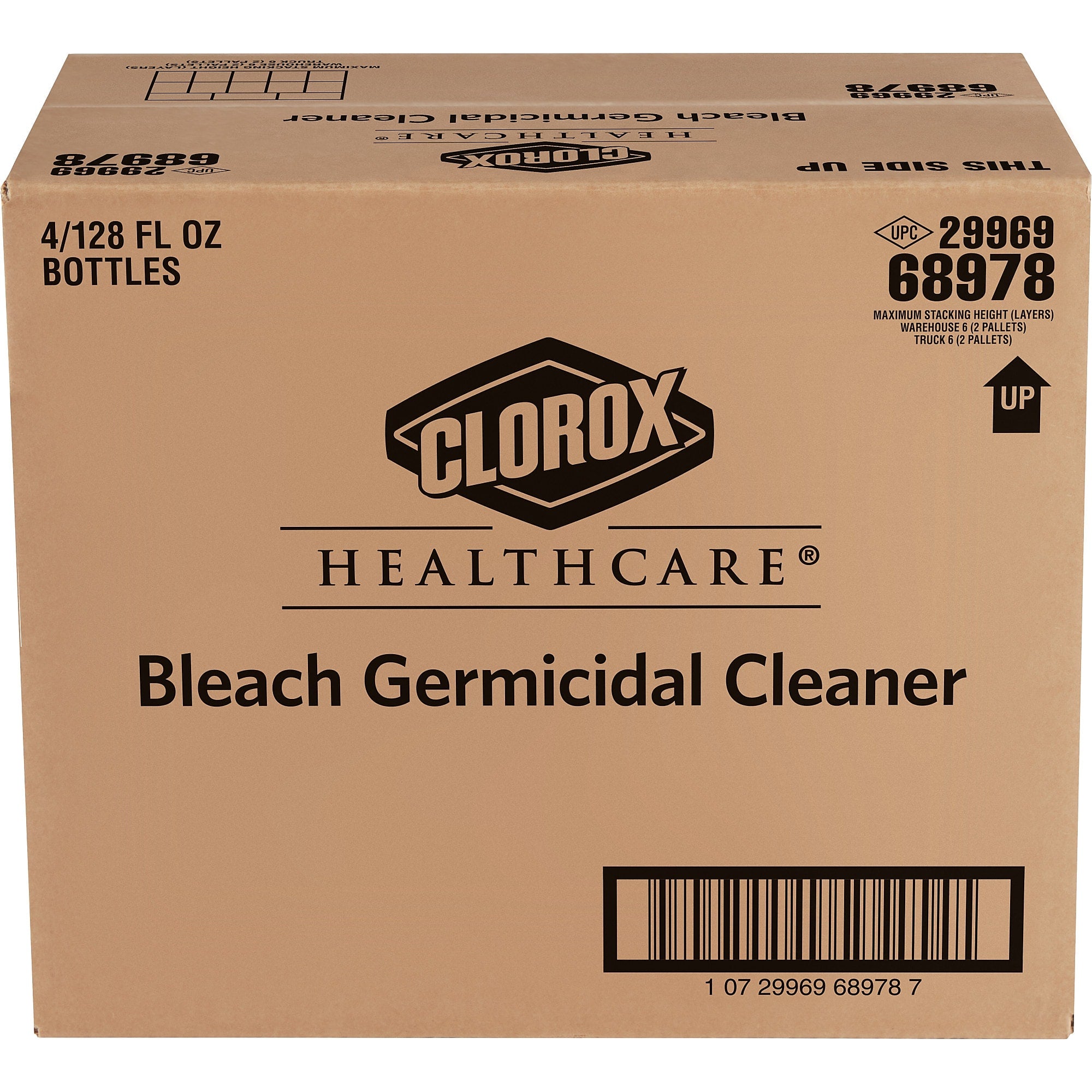 Clorox Healthcare Bleach Germicidal Cleaner Refill, 128 oz., 4/Carton