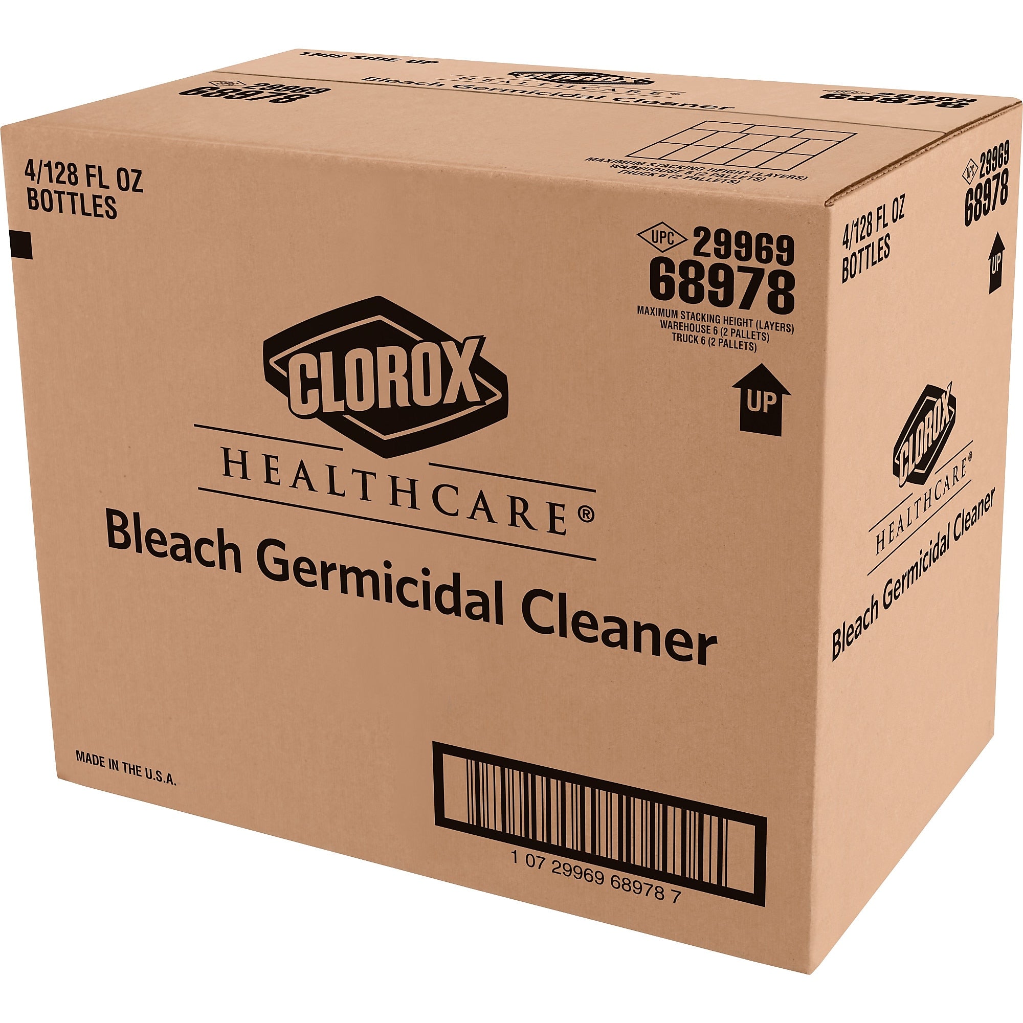 Clorox Healthcare Bleach Germicidal Cleaner Refill, 128 oz., 4/Carton