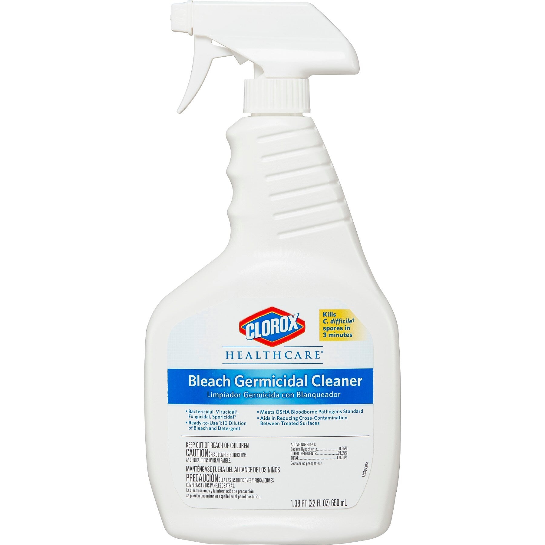 Clorox Healthcare Bleach Germicidal Cleaner Spray, 22 Ounces