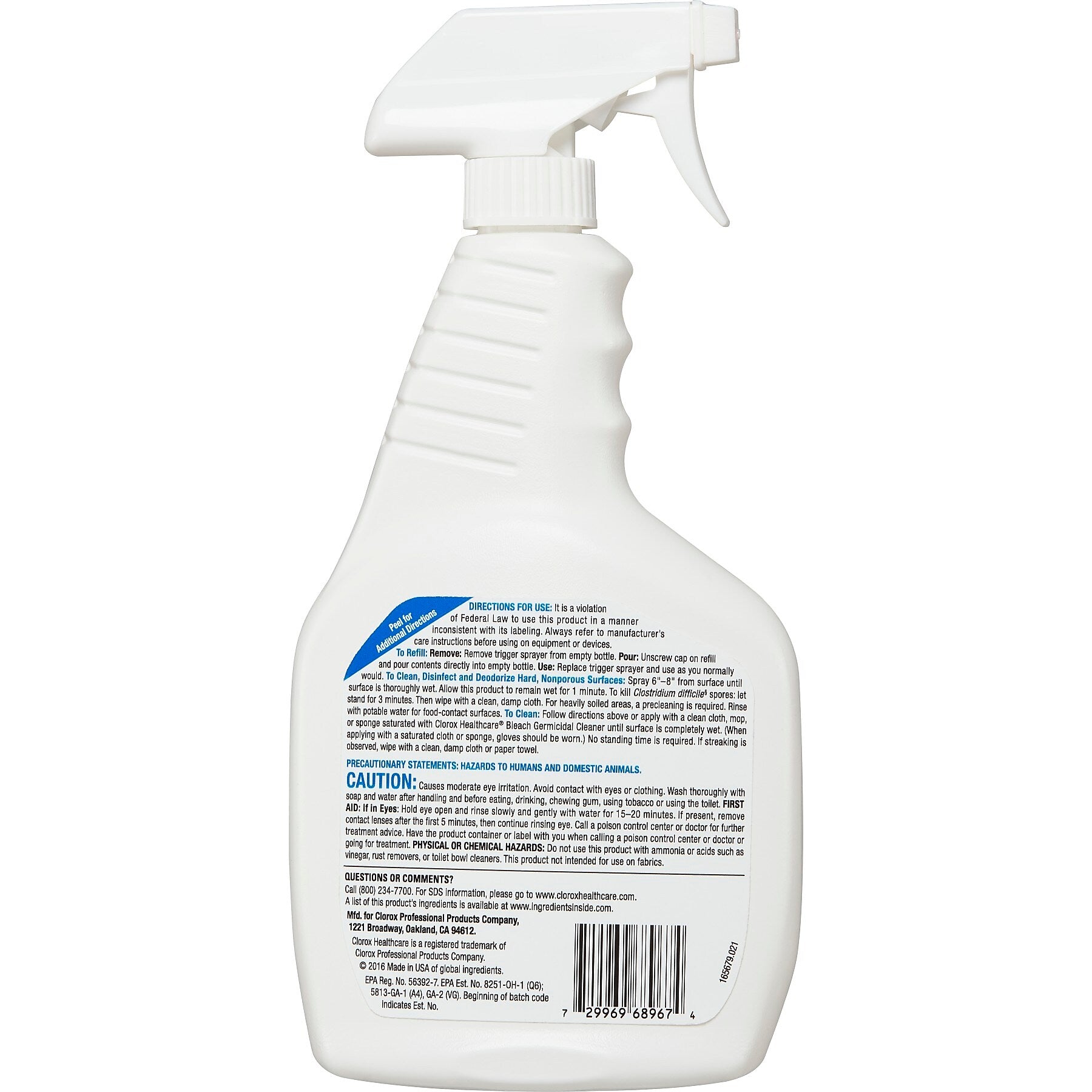 Clorox Healthcare Bleach Germicidal Cleaner Spray, 22 Ounces