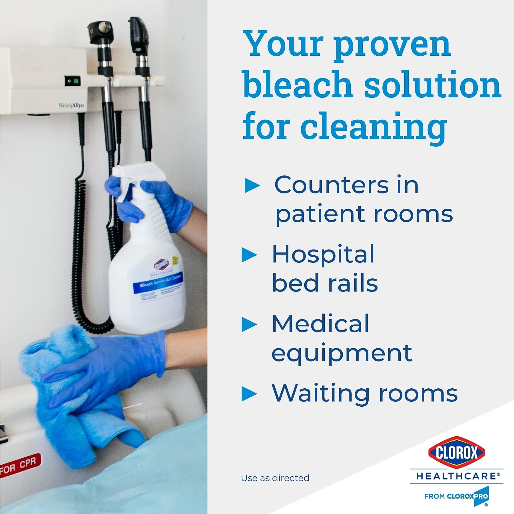 Clorox Healthcare Bleach Germicidal Cleaner Spray, Unscented, 32 oz., 6/Carton