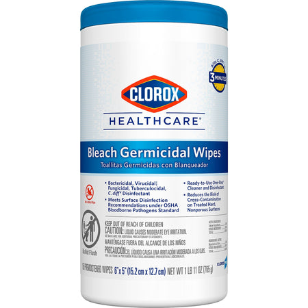 Clorox Healthcare Disinfecting Wipes, 150 Wipes/Canister