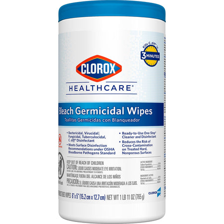 Clorox Healthcare Disinfecting Wipes, 150 Wipes/Canister