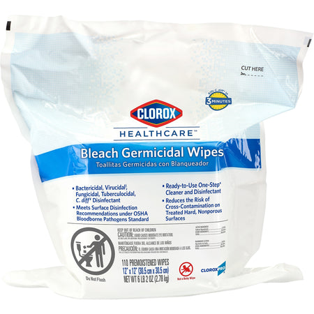 Clorox Healthcare Disinfecting Wipes Refill, 110 Wipes/Pouch