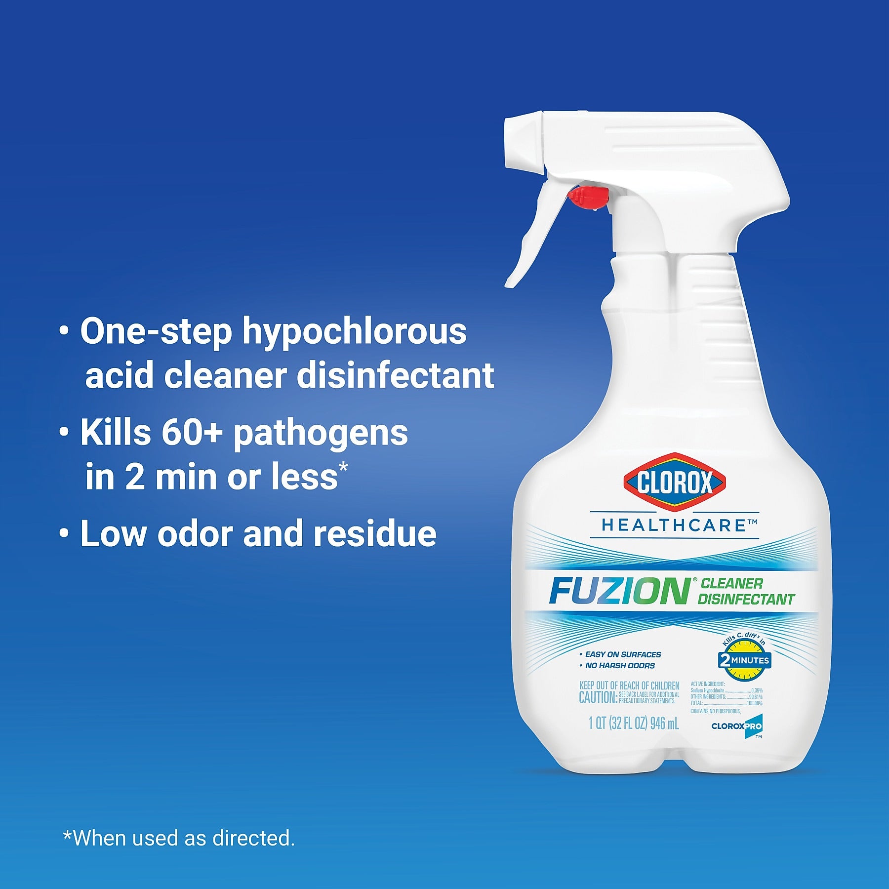 Clorox Healthcare Fuzion Cleaner Disinfectant Spray, 32 fl. Oz.