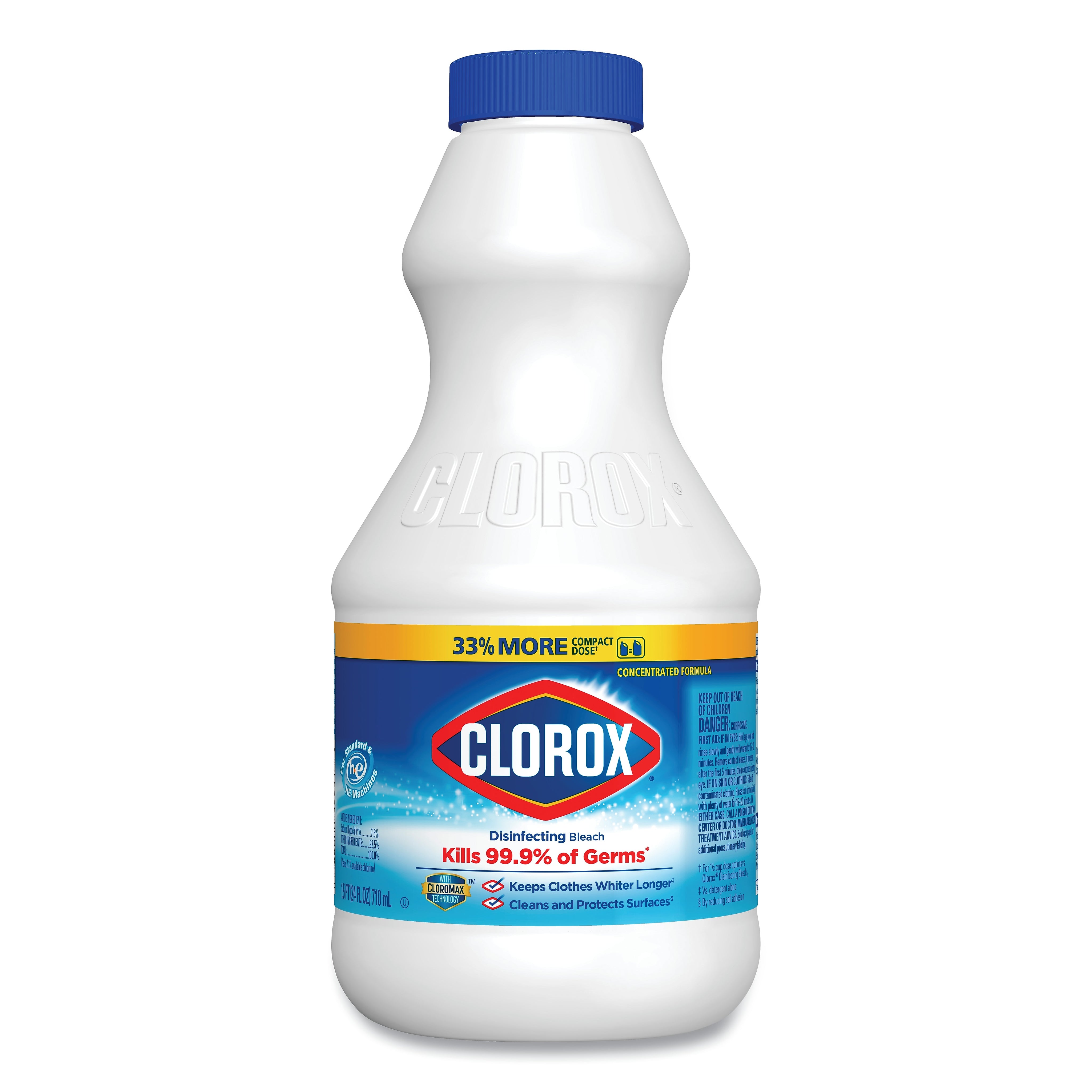 Clorox Regular Bleach with CloroMax Technology, 24 oz Bottle, 12/Carton